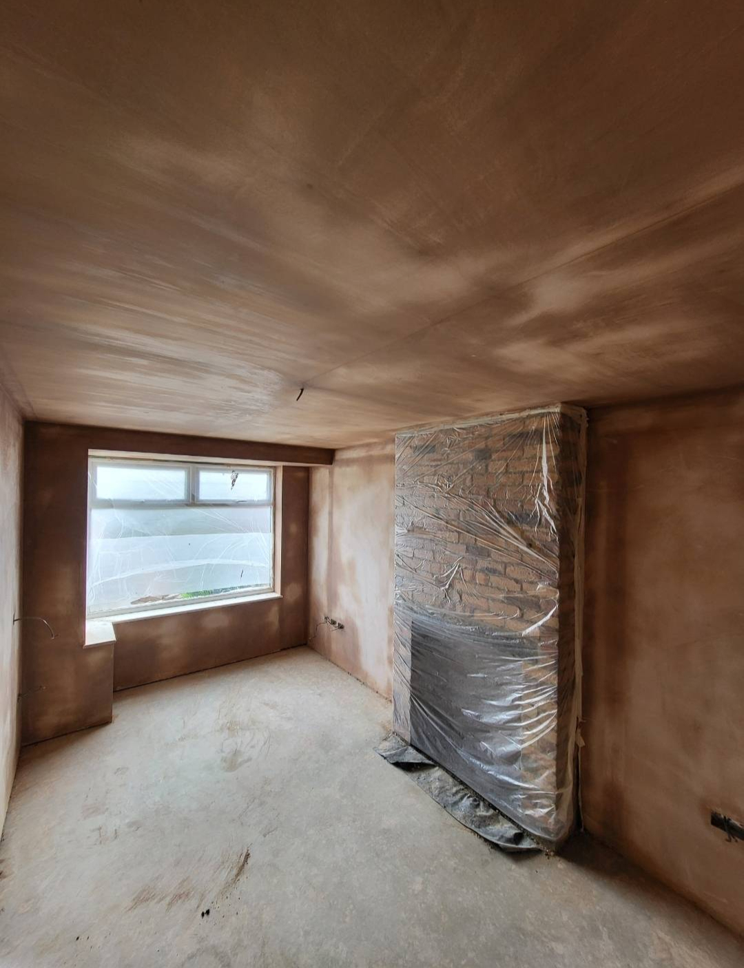 Plaster surface repair work made good
