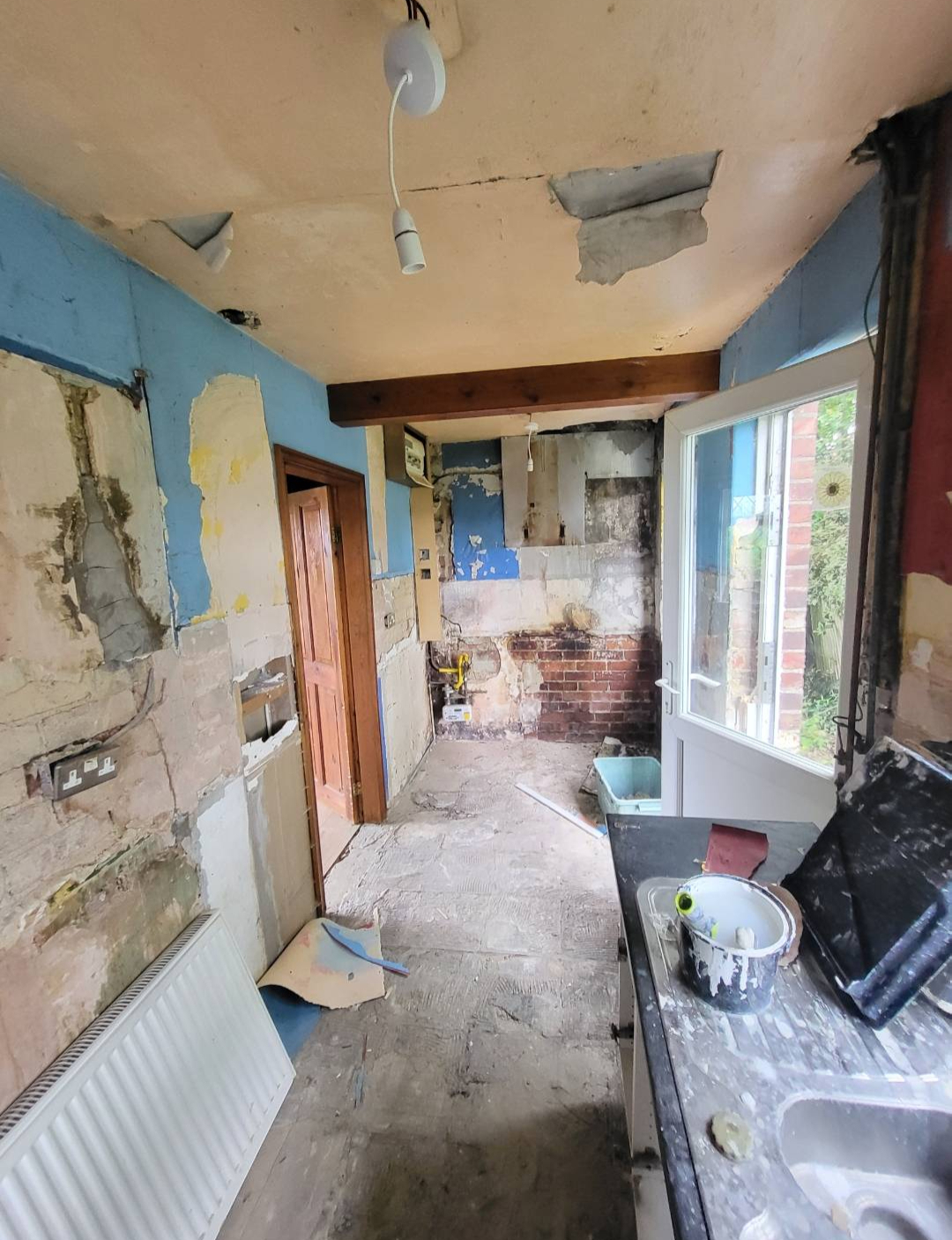 Interior before plastering, prepared for work