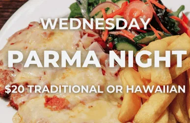 Chicken parma with chips