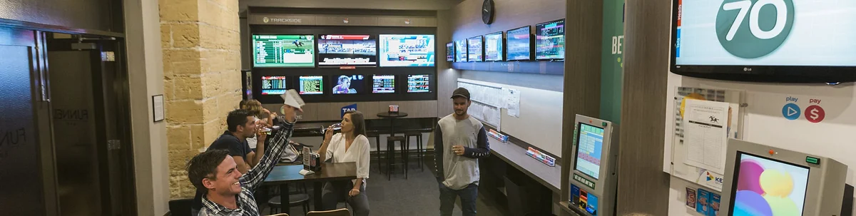 Punters watching the races on the TAB screens