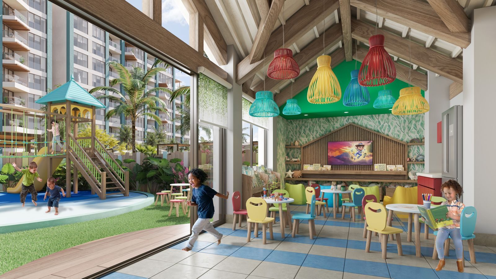 Parakeets kids club play area