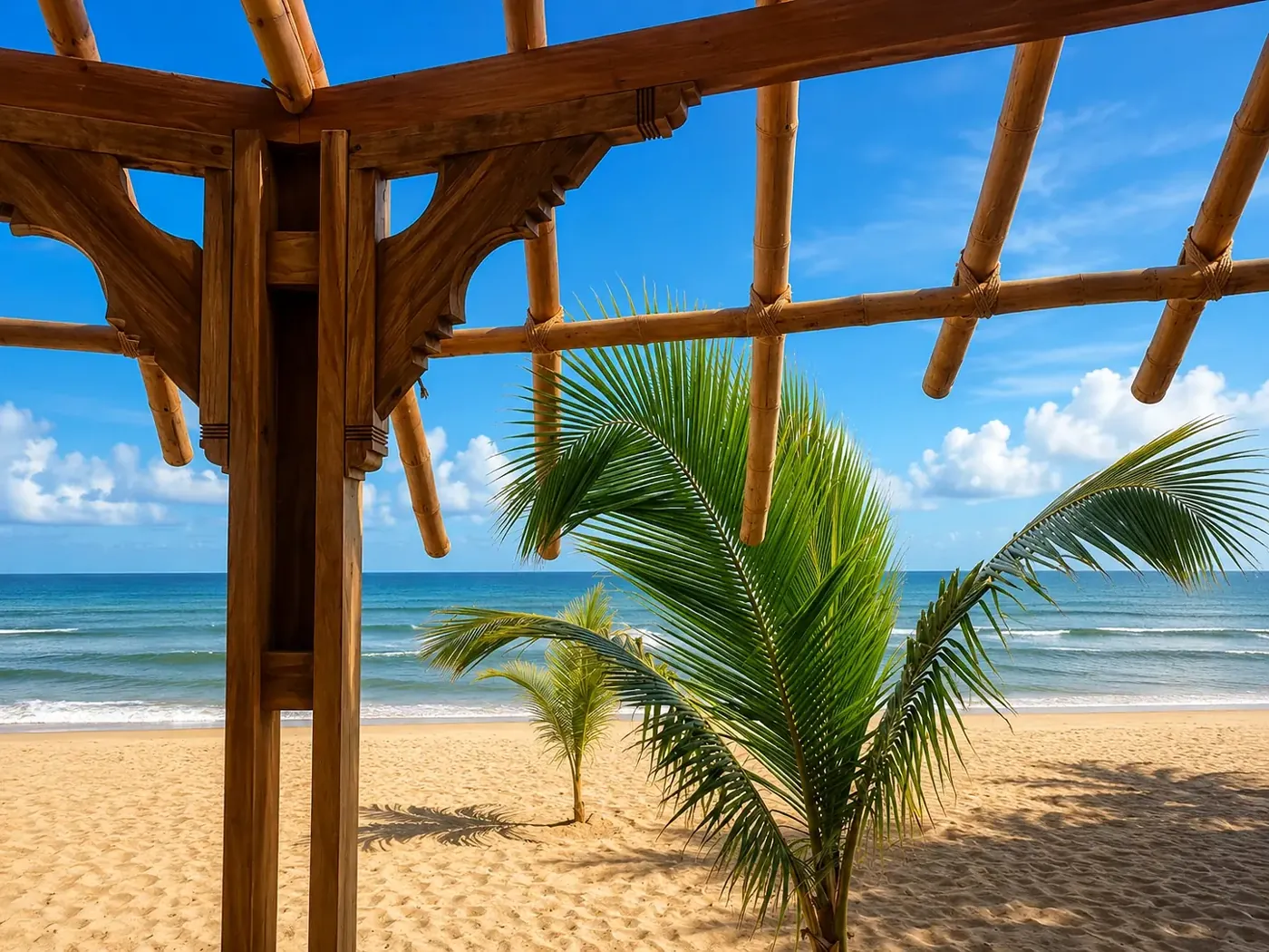 Real beach pavilion work at Cocuyé