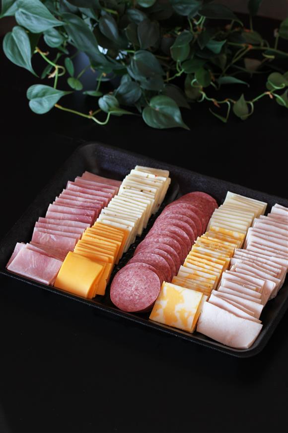 A meat and cheese party tray from Jordan Meats & Deli