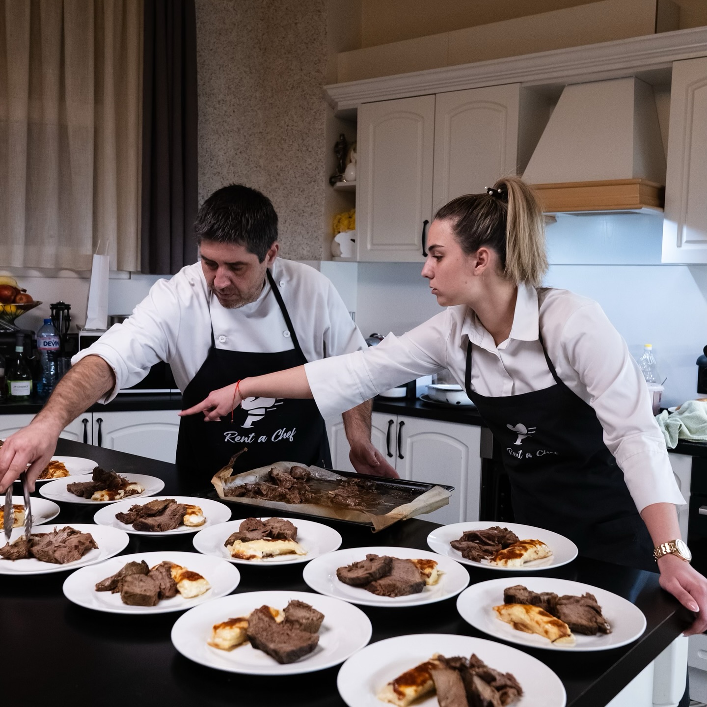 Private chefs preparing dinner
