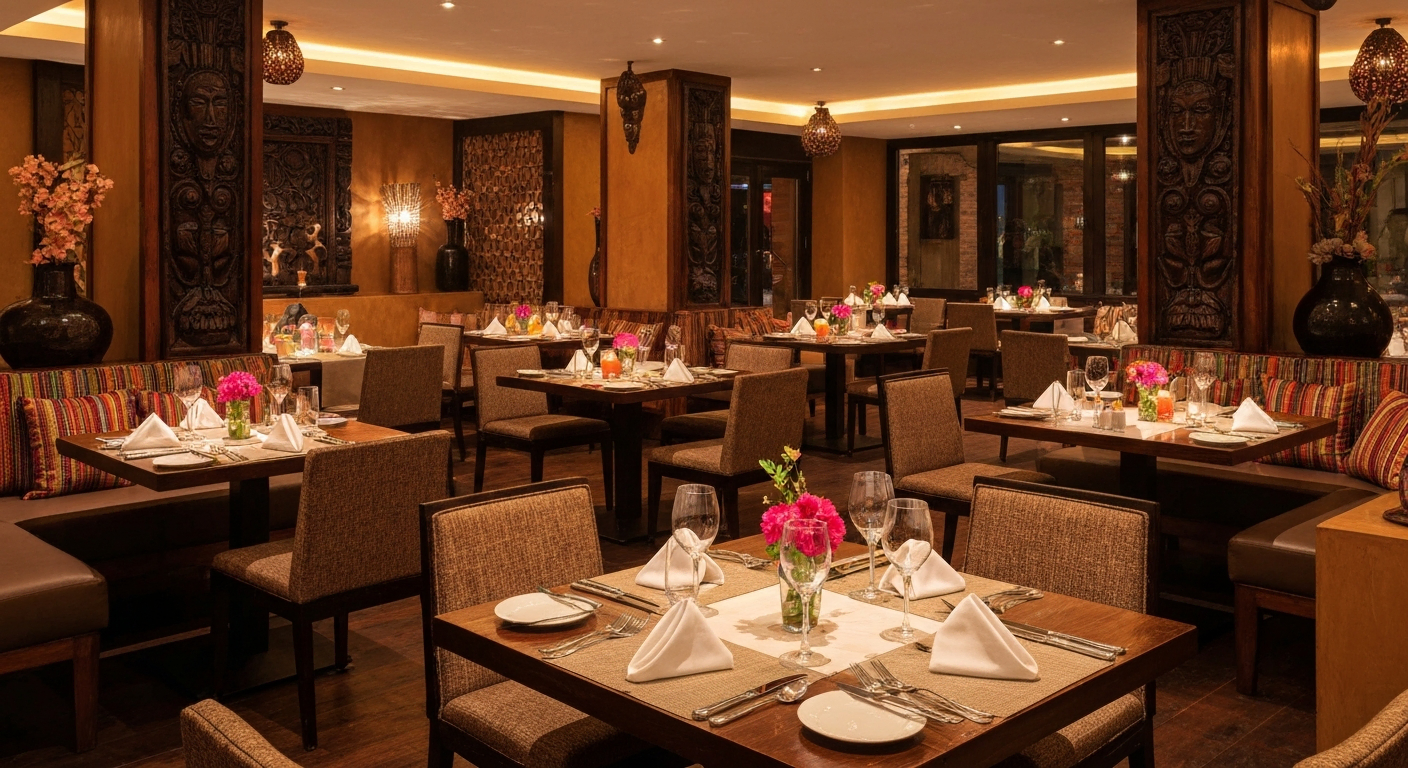 Salle du restaurant africain Petite Afrique à Montréal pour réservations