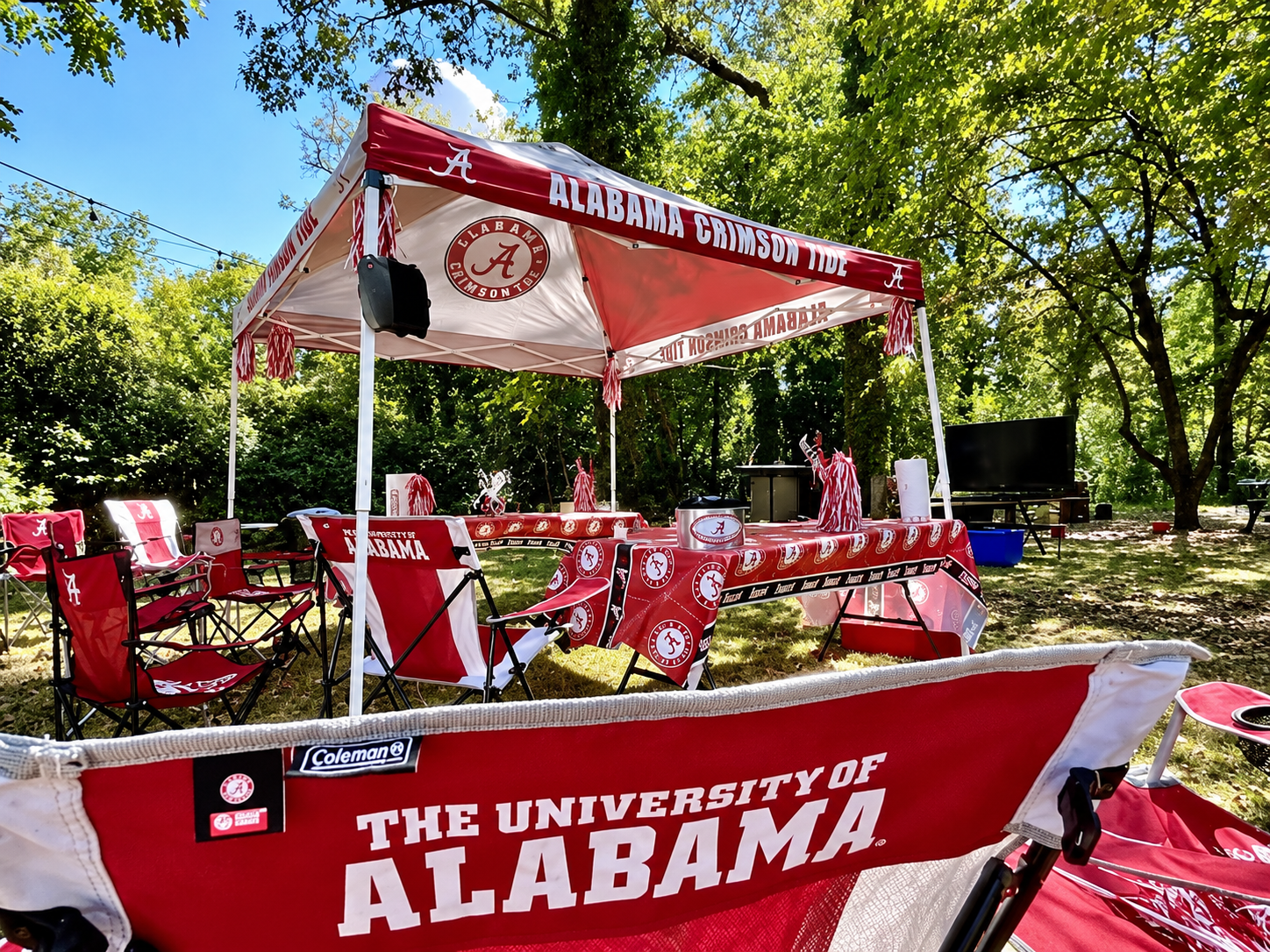 Alabama game-day tailgating setup