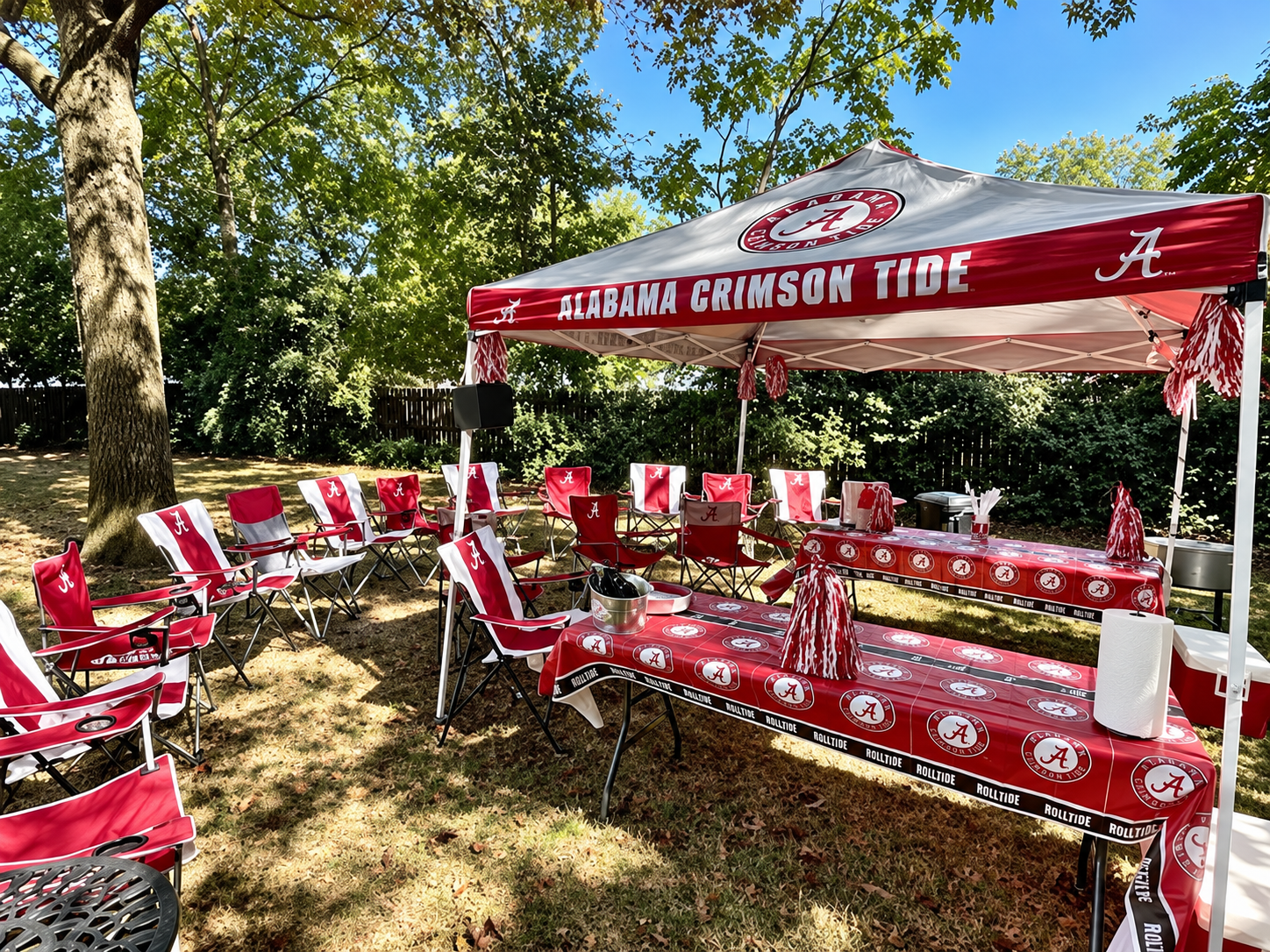 Bama Bed and Breakfast tailgating setup