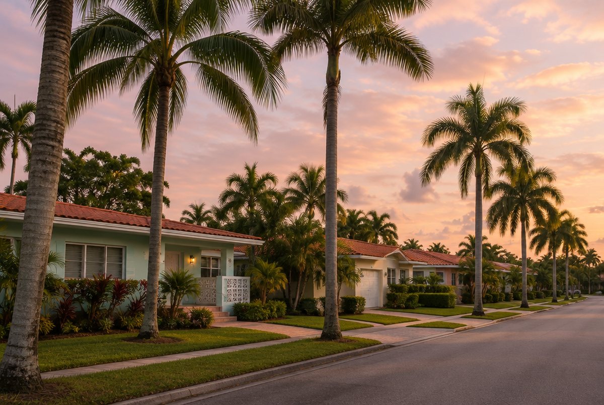 A residential street in Miami, Florida