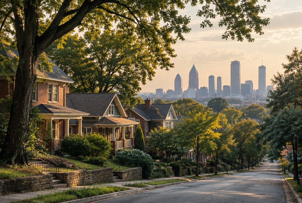 A residential street in Atlanta, Georgia
