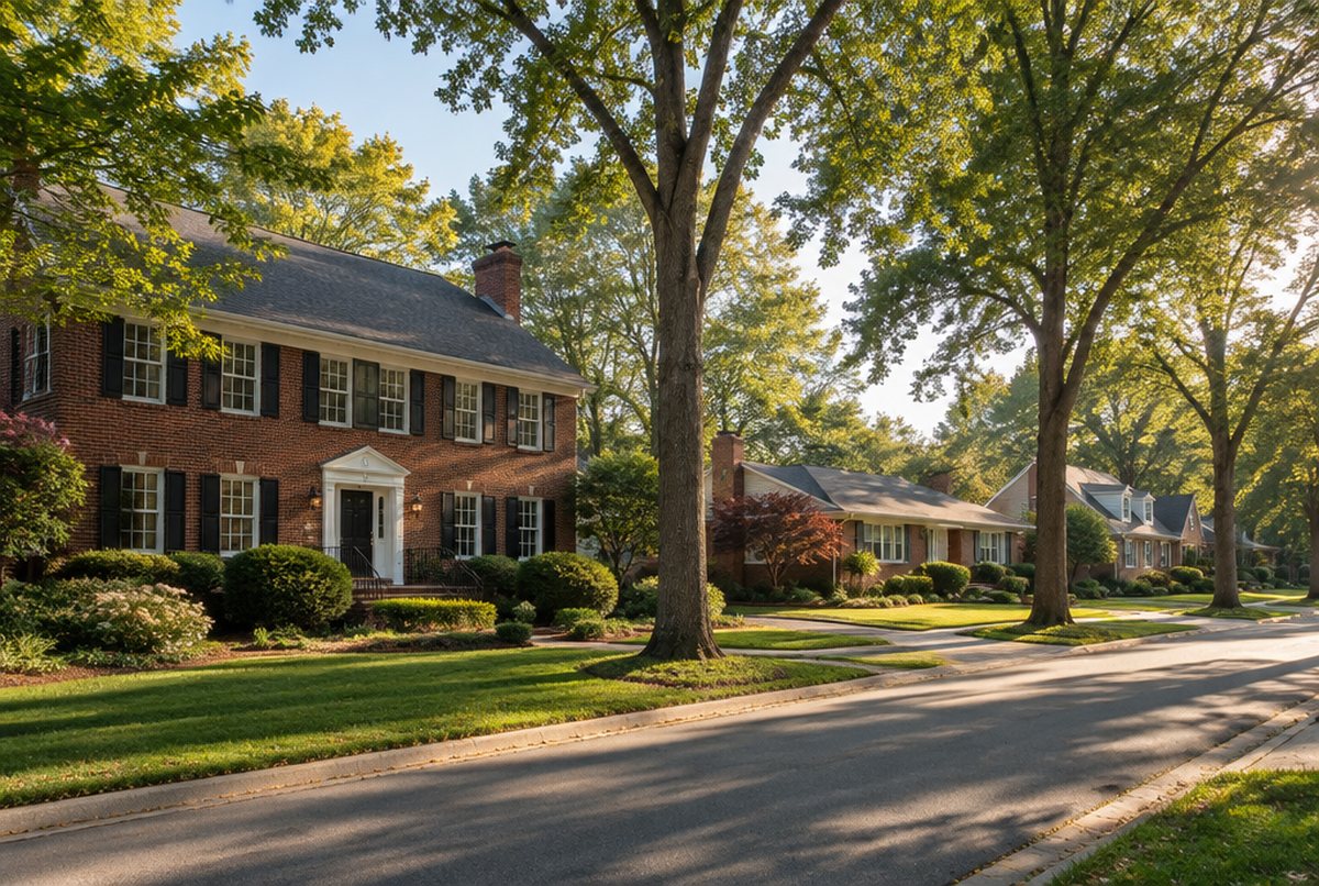 A residential street in Charlotte, North Carolina