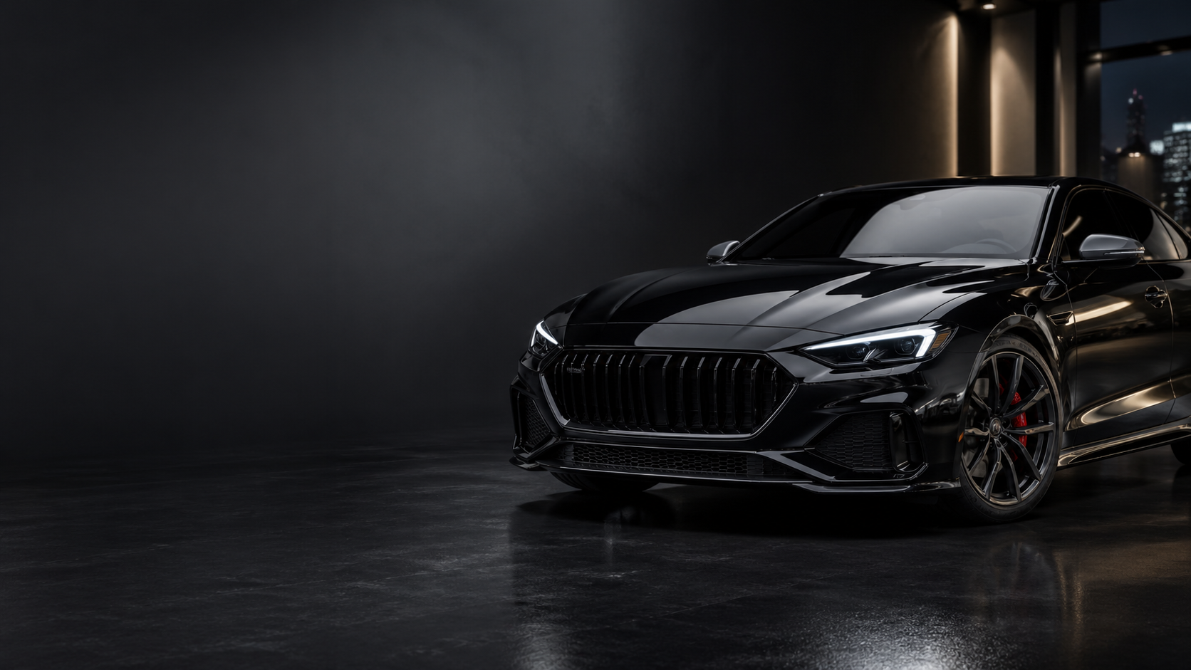 Premium car detailing technician inspecting vehicle