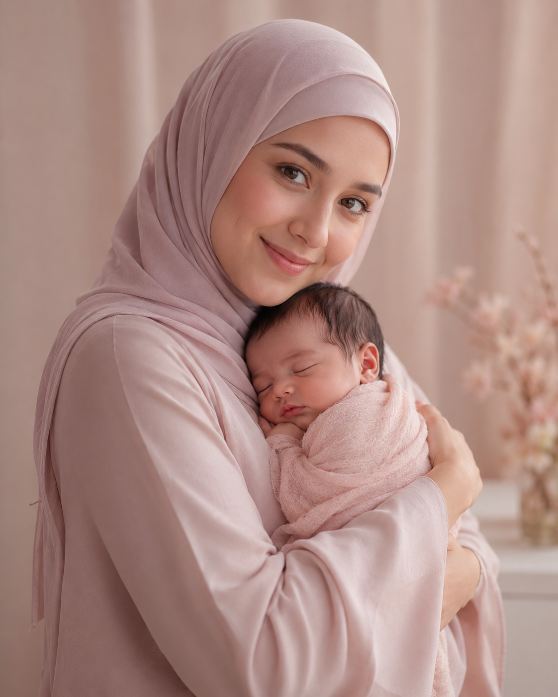 Mother holding newborn