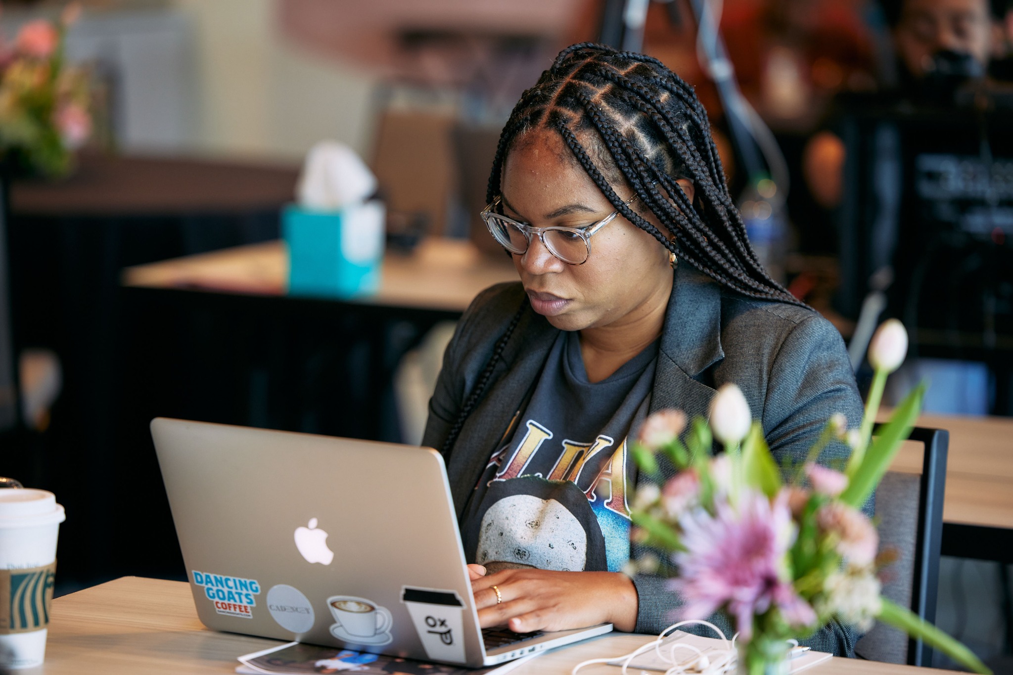A client working on her business at a past workshop