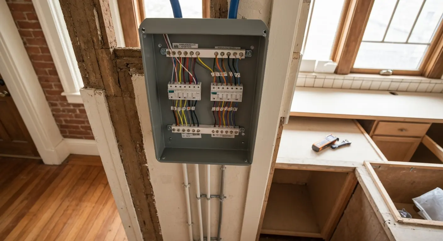 Electrical work in kitchen renovation