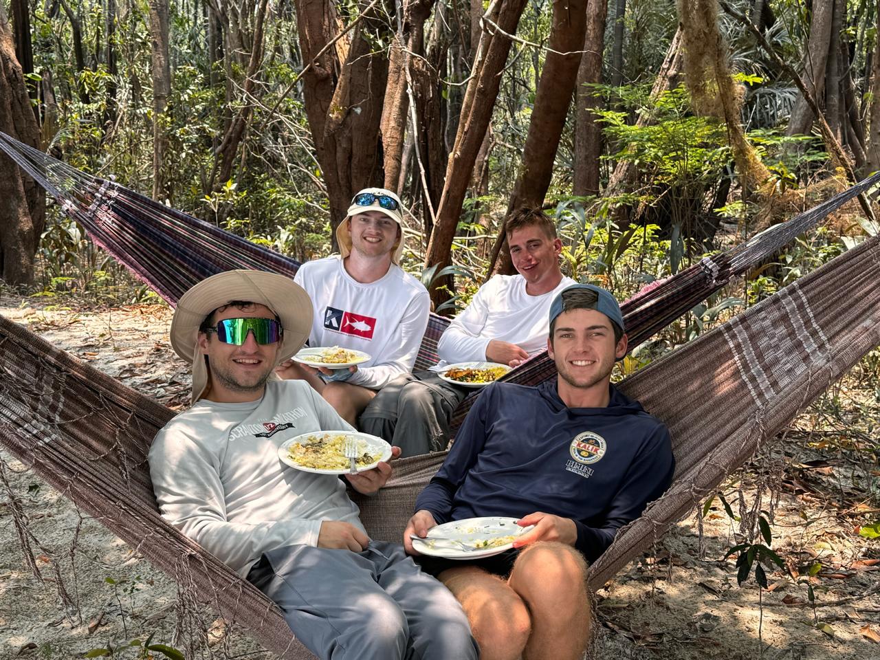 Acute Anglers enjoying lunch