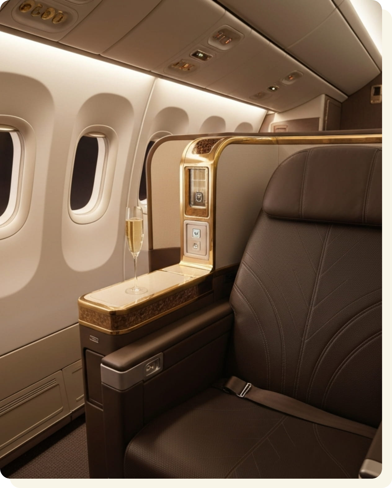 First class airplane seat