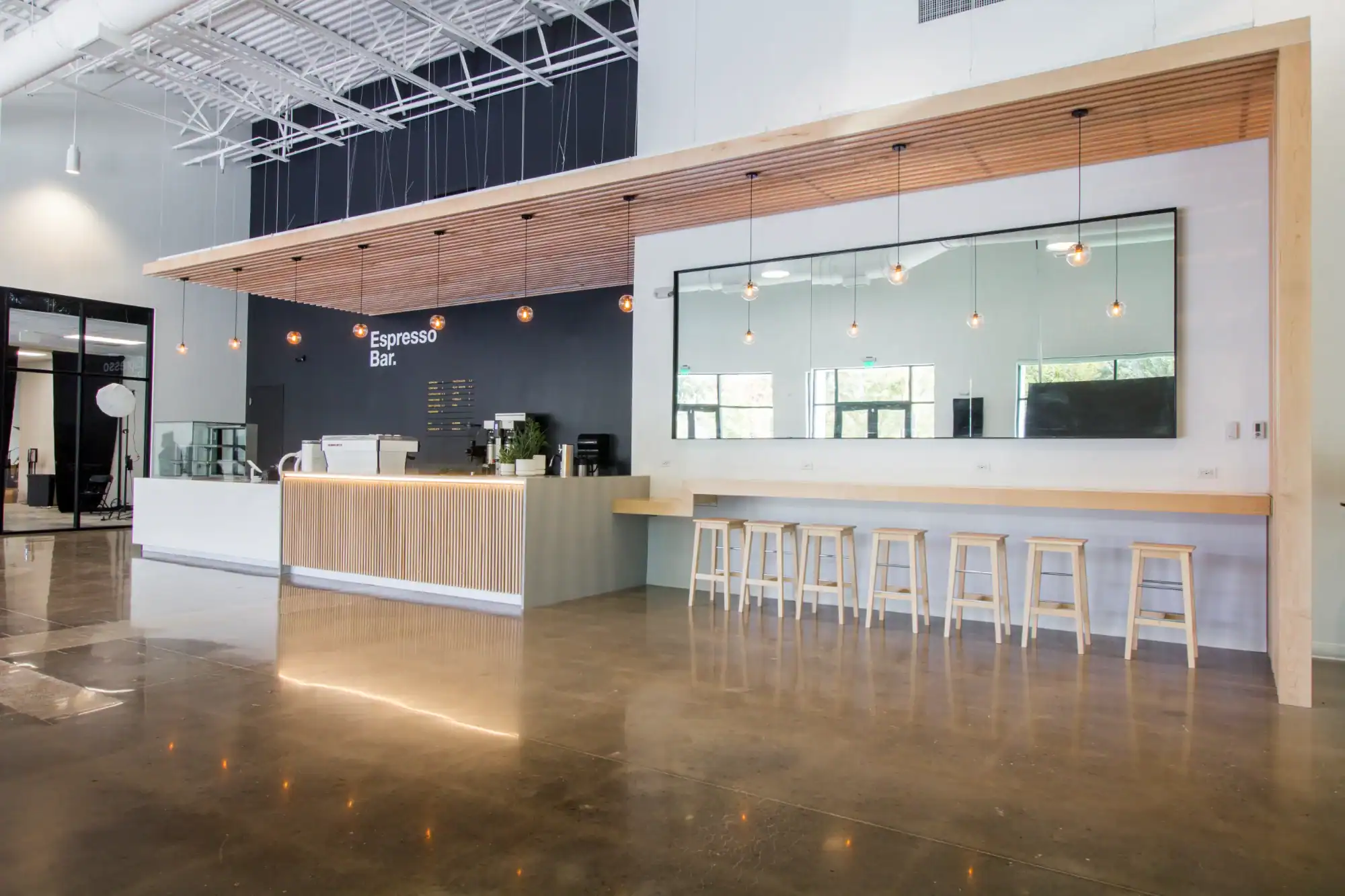 Cafe and welcome area cleaned with plant-based Thieves Household Cleaner
