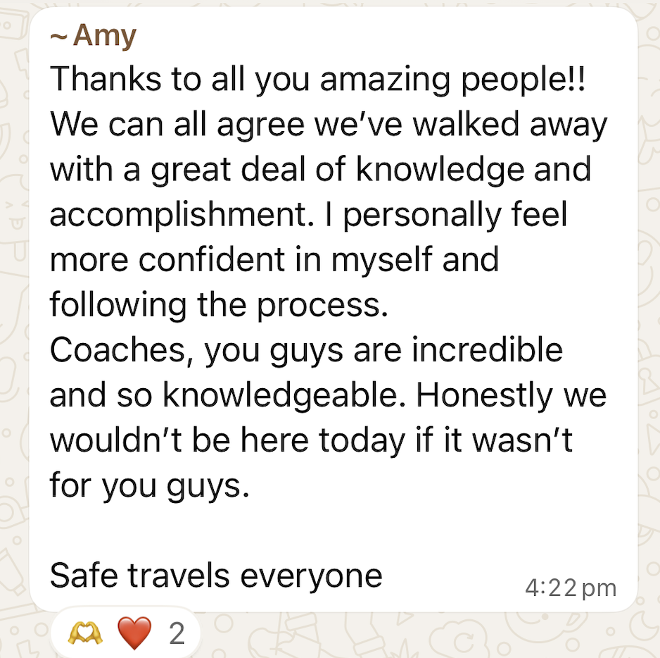 WhatsApp win shared by a Sale-A-Day workshop attendee