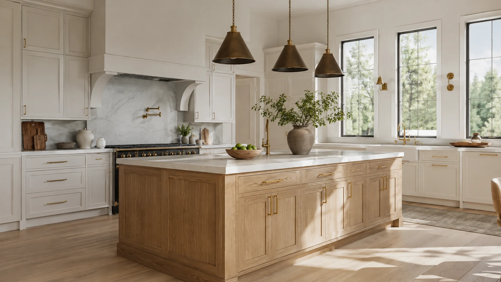 Kitchen inspiration with light cabinetry and a spacious island