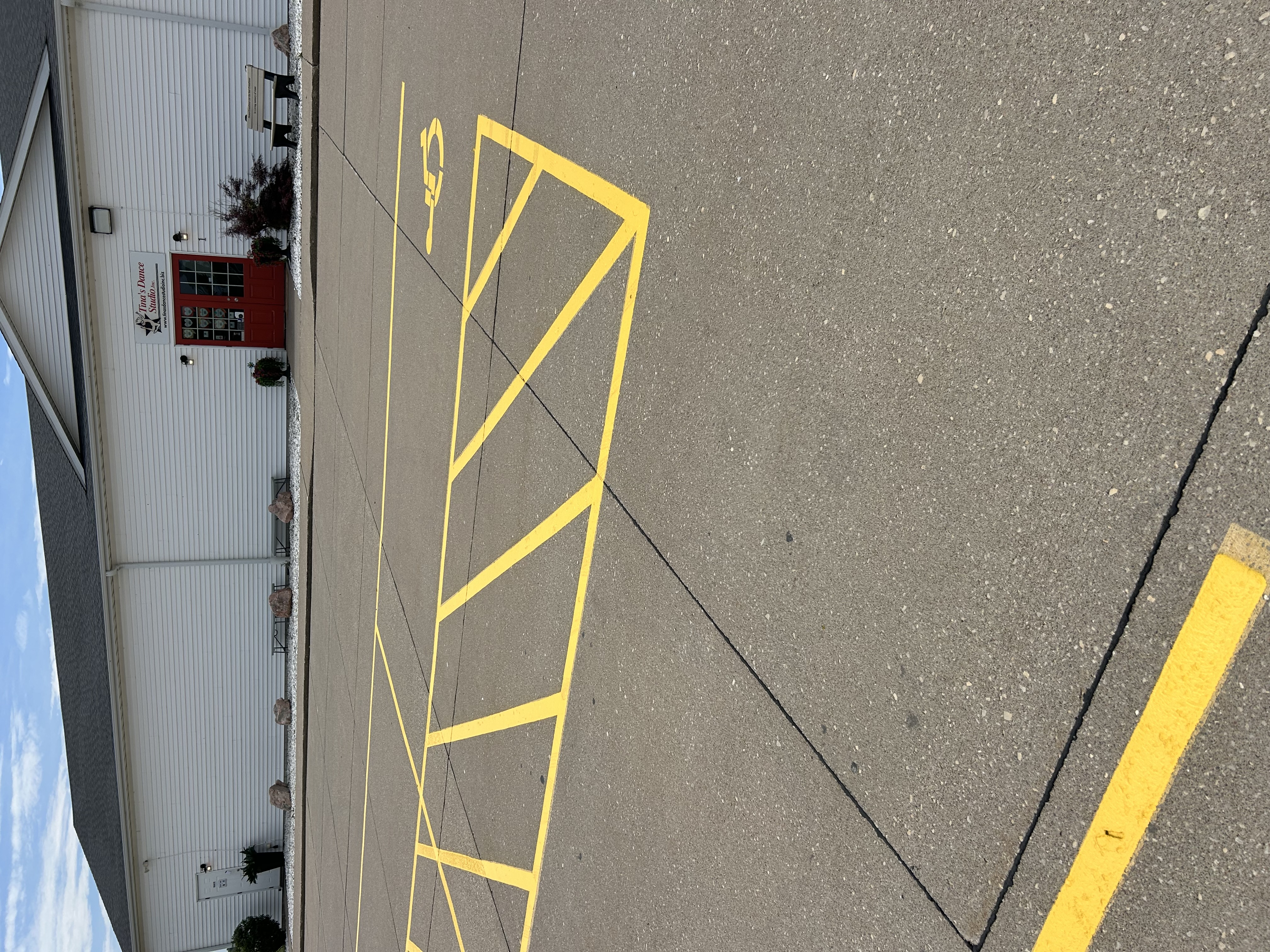 Recent parking lot striping project by Gus's Lining and Striping