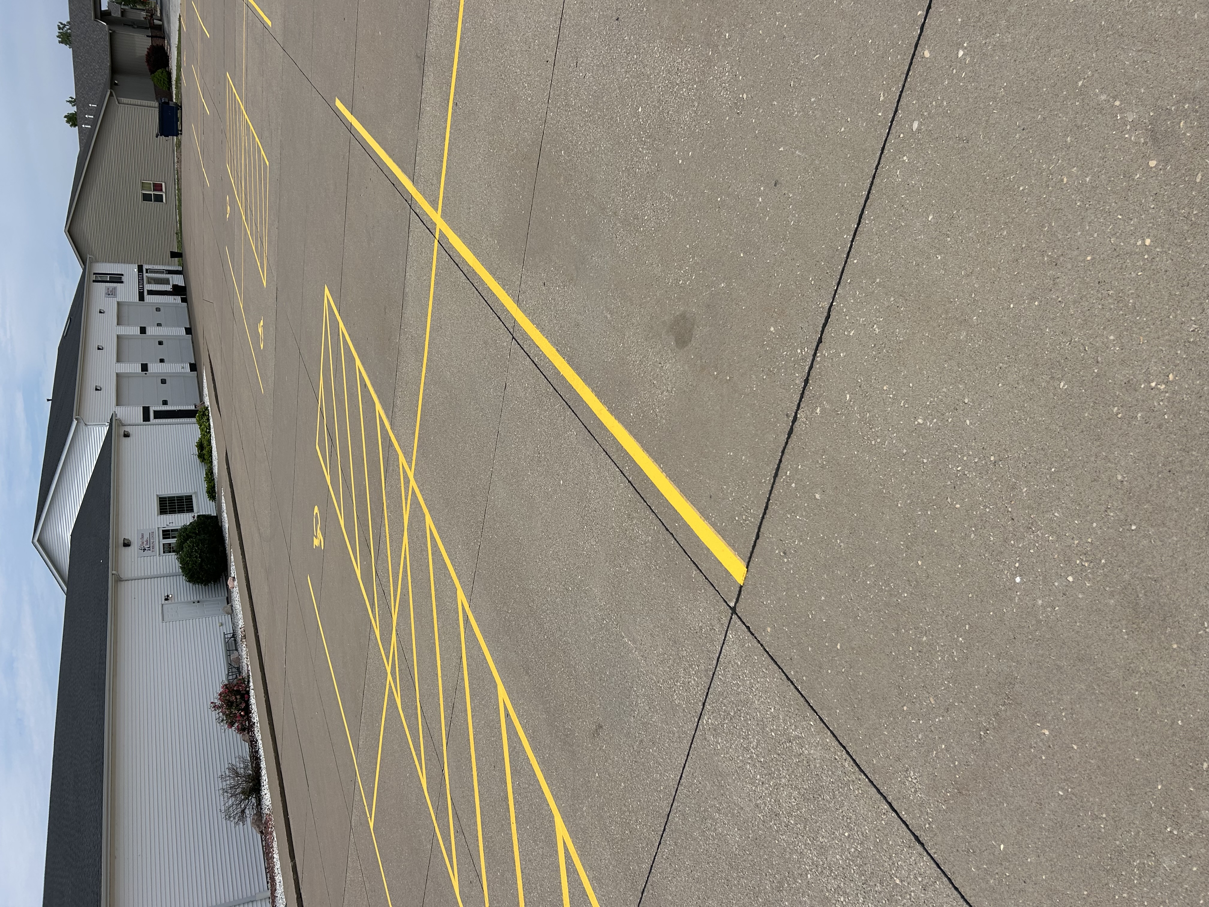 Recent parking lot striping project by Gus's Lining and Striping