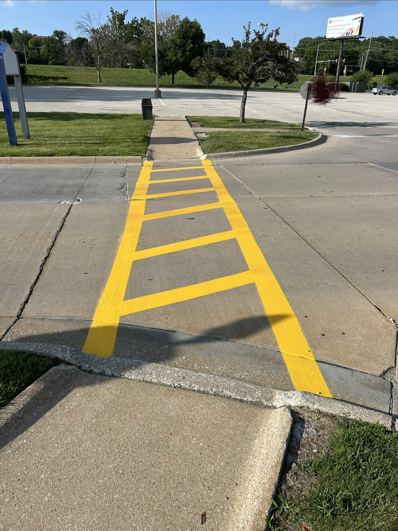 Recent parking lot striping project by Gus's Lining and Striping