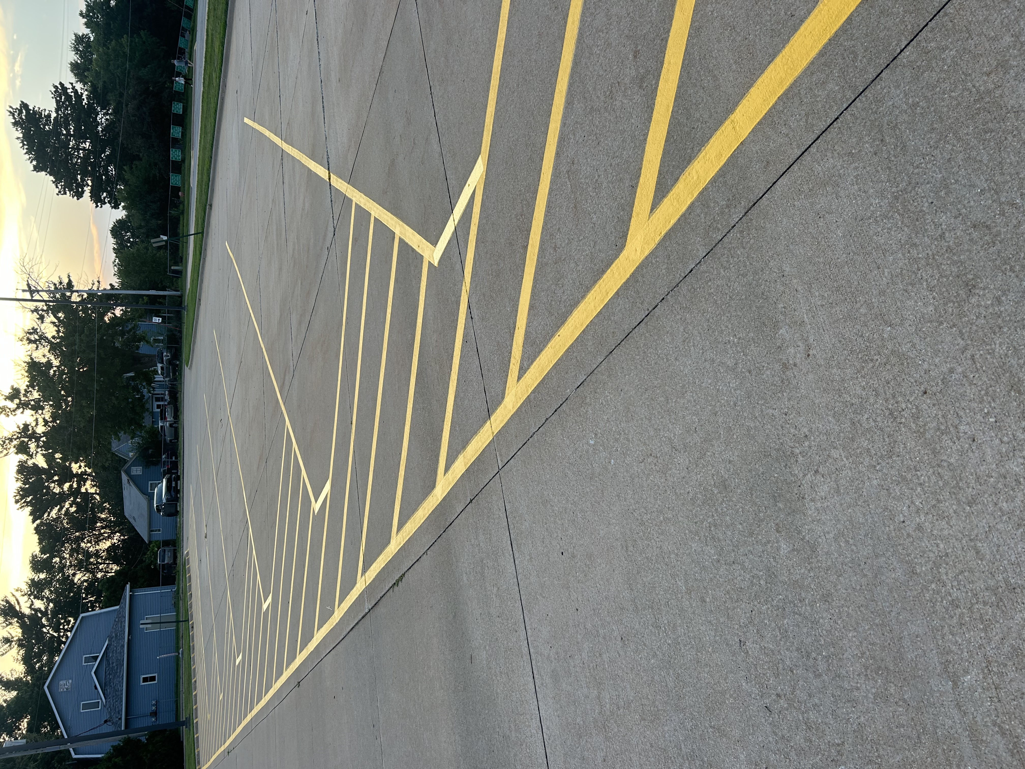 Recent parking lot striping project by Gus's Lining and Striping