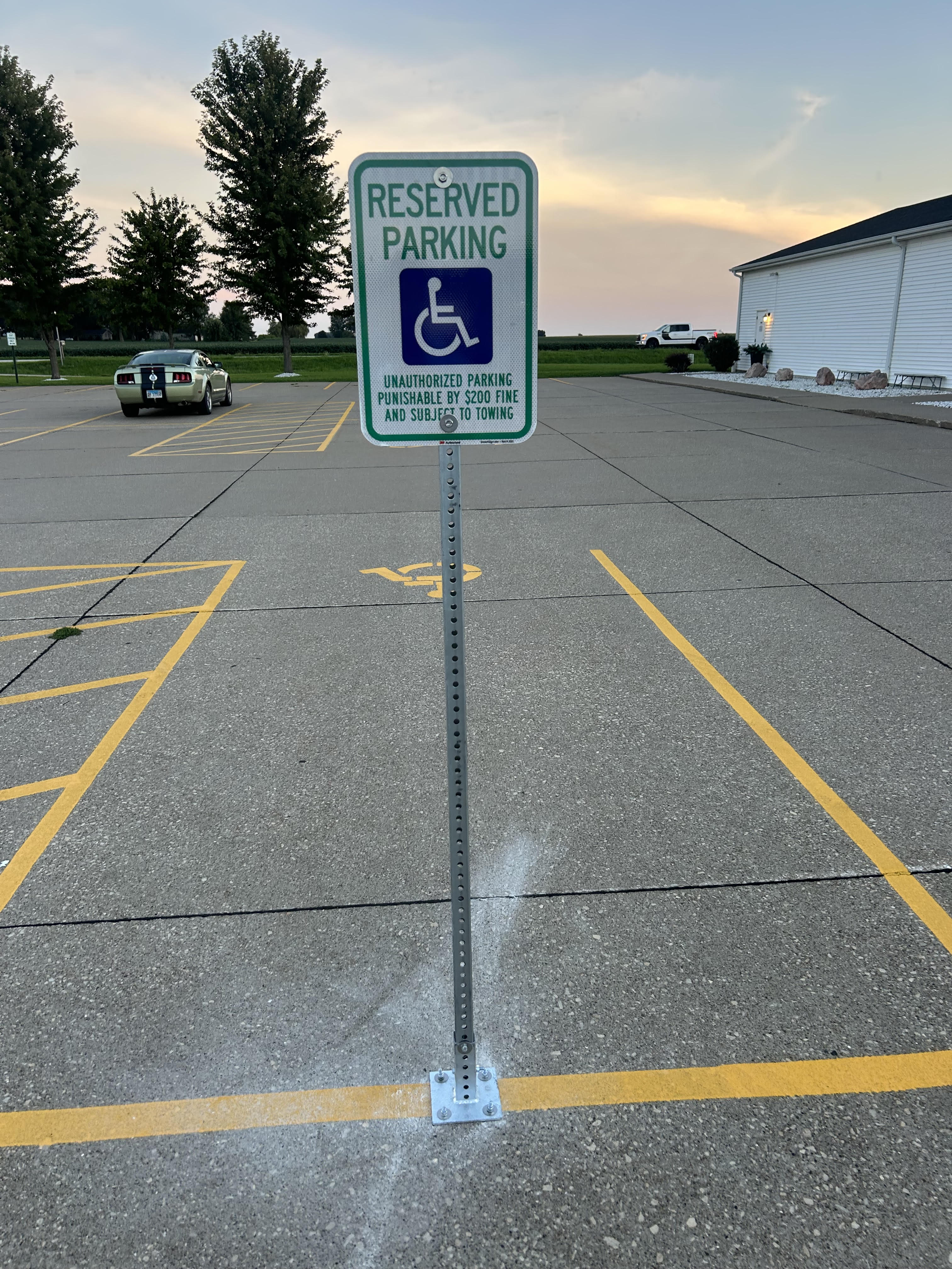 Recent parking lot striping project by Gus's Lining and Striping