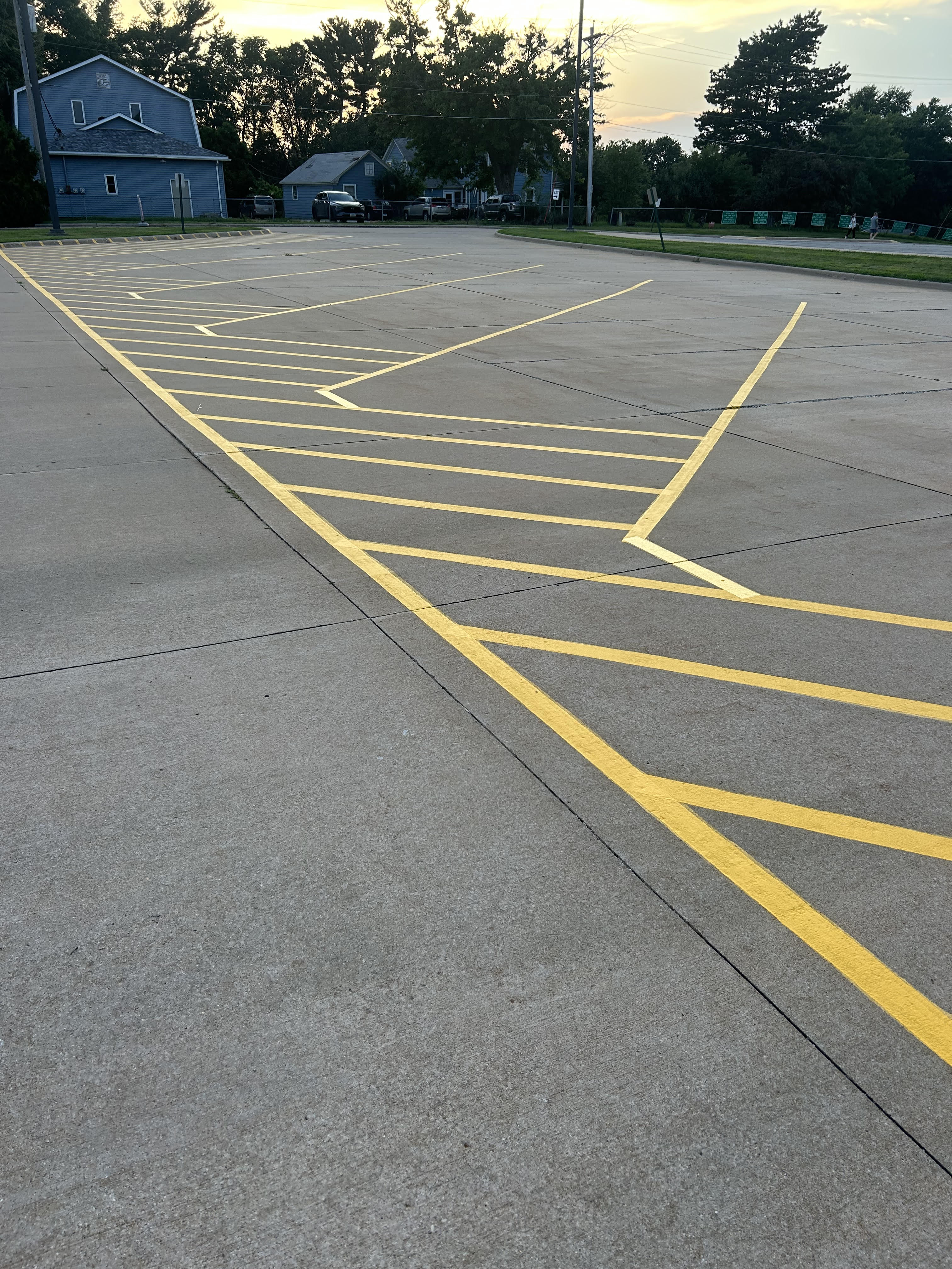 Recent parking lot striping project by Gus's Lining and Striping
