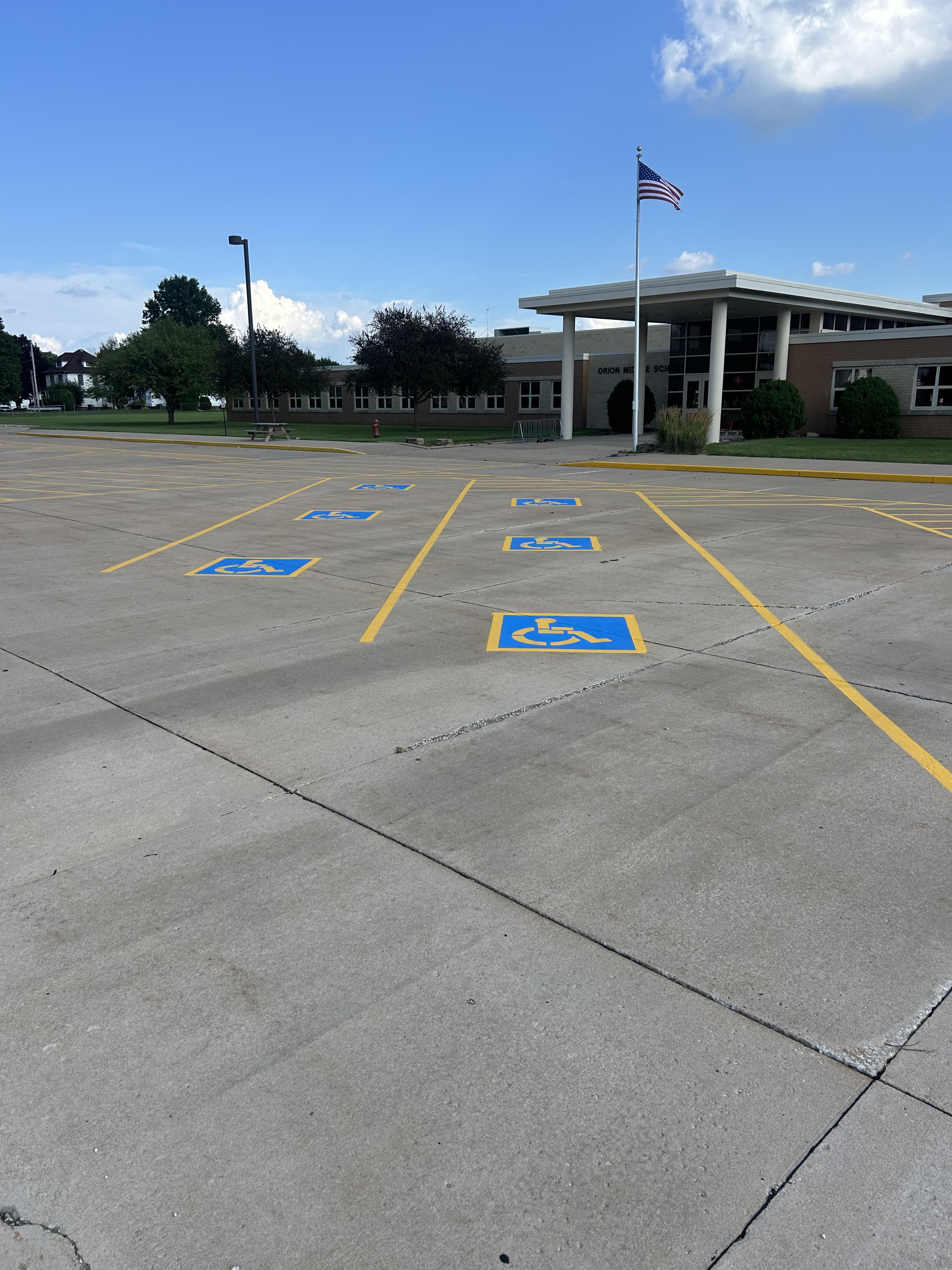 Recent parking lot striping project by Gus's Lining and Striping