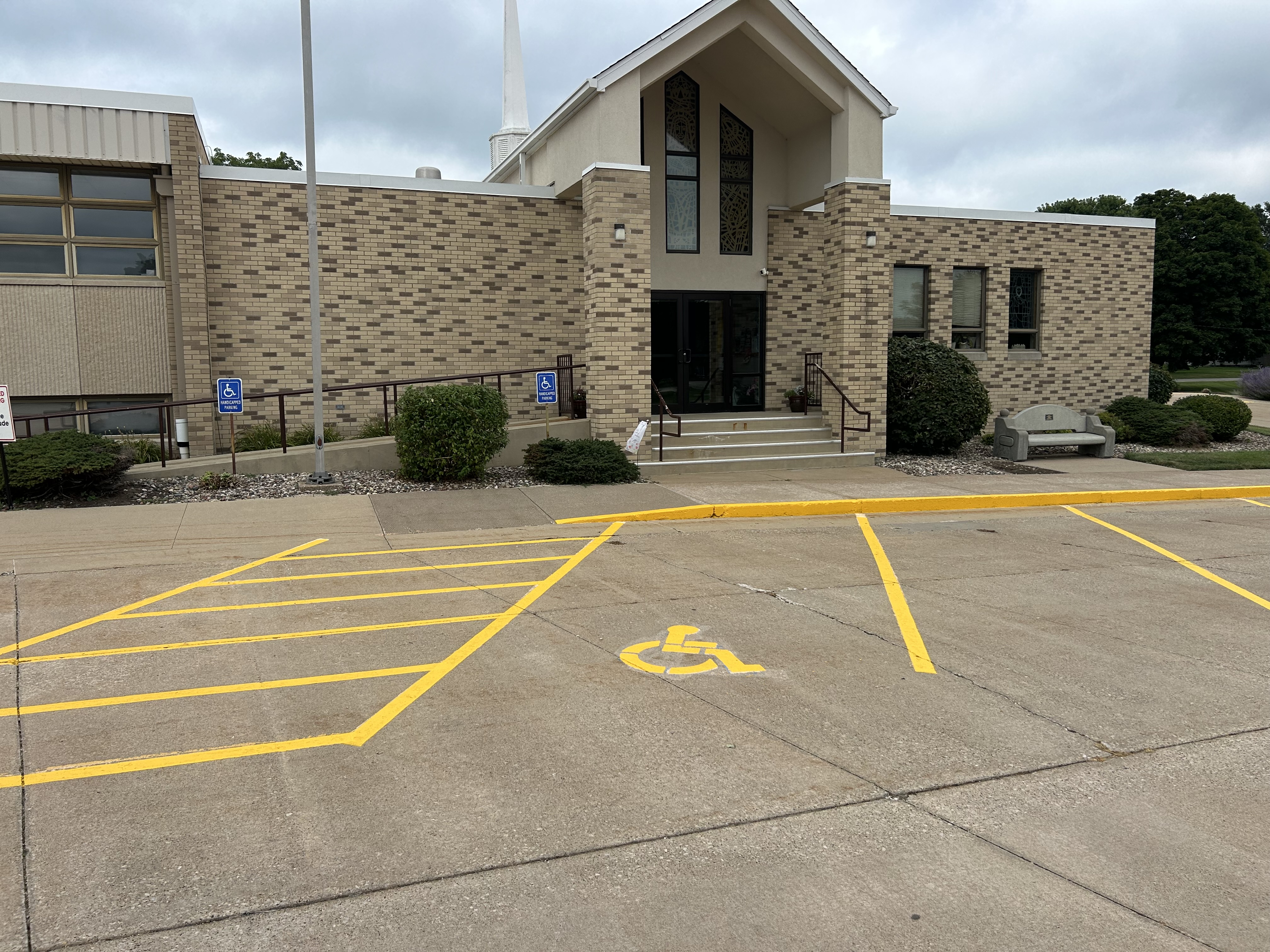 Recent parking lot striping project by Gus's Lining and Striping