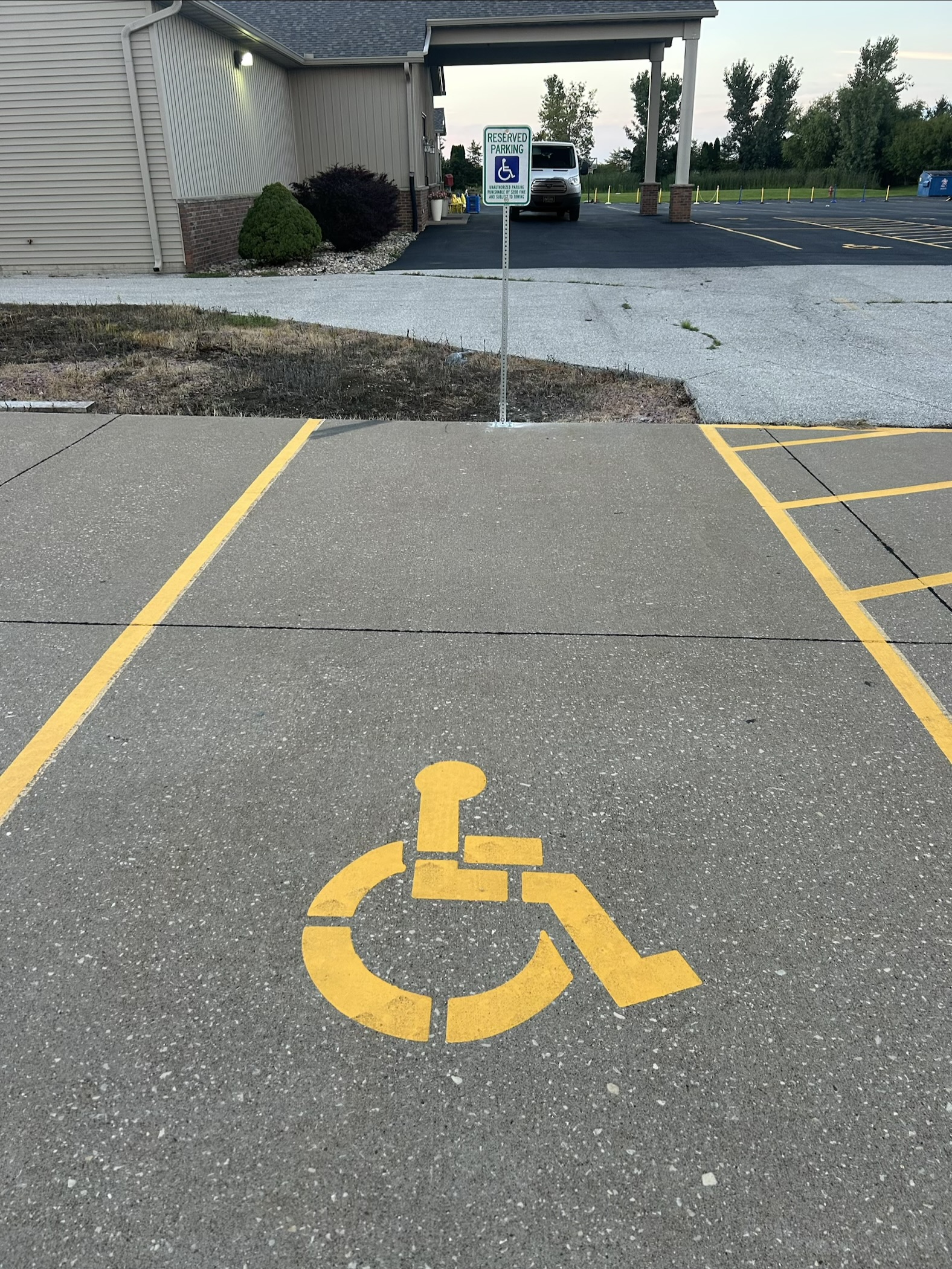 Recent parking lot striping project by Gus's Lining and Striping