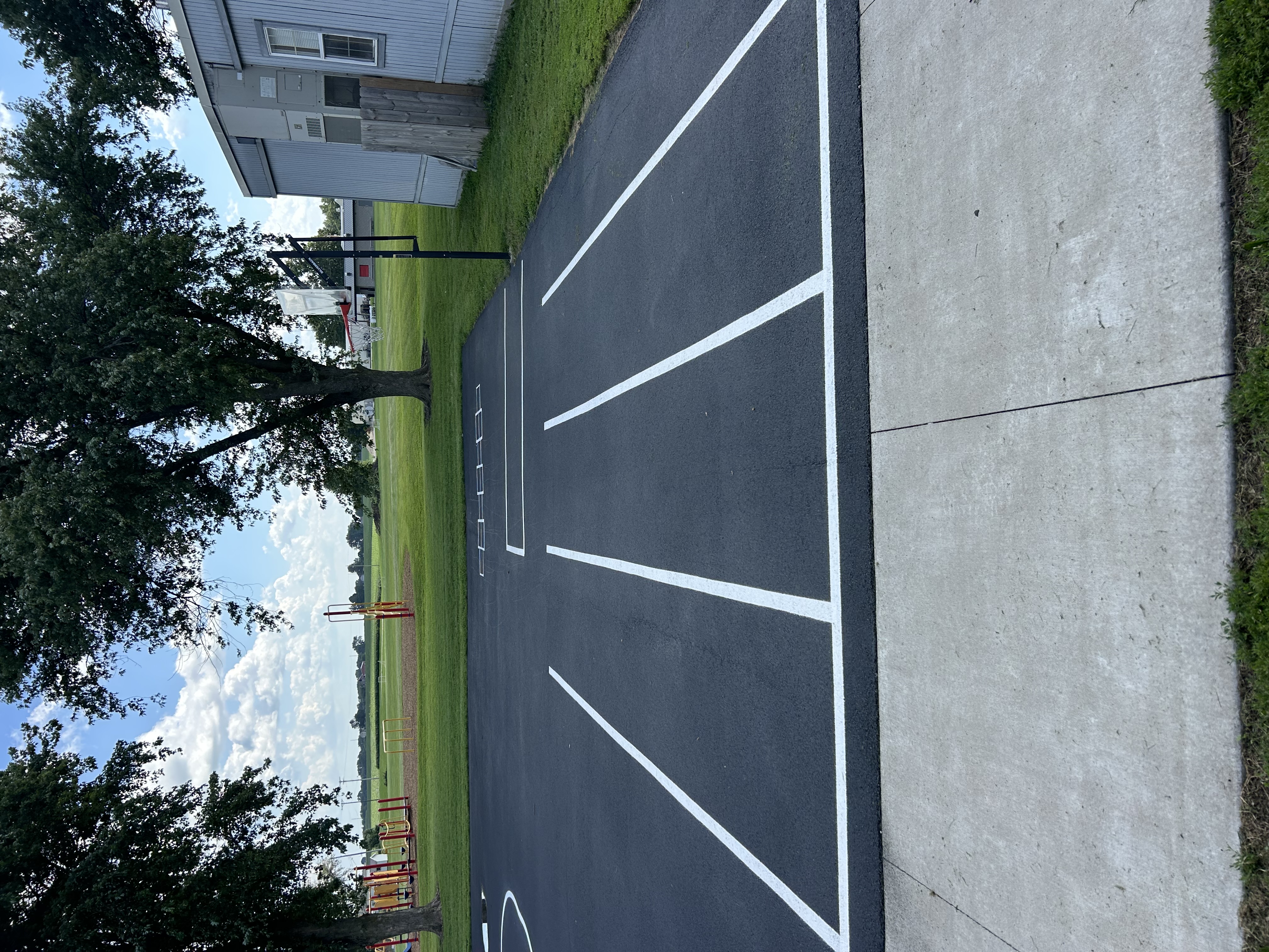 Recent parking lot striping project by Gus's Lining and Striping