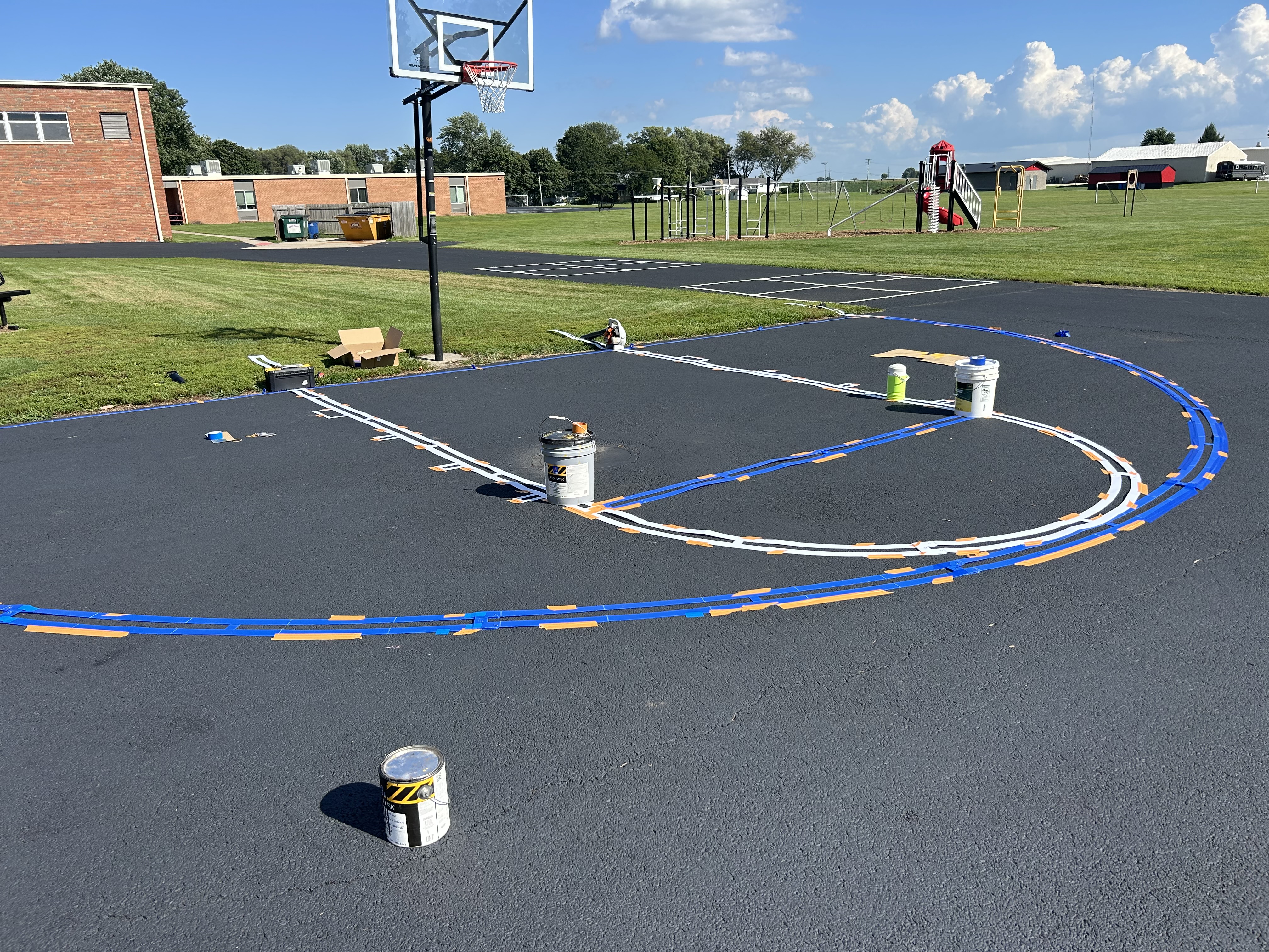 Recent parking lot striping project by Gus's Lining and Striping