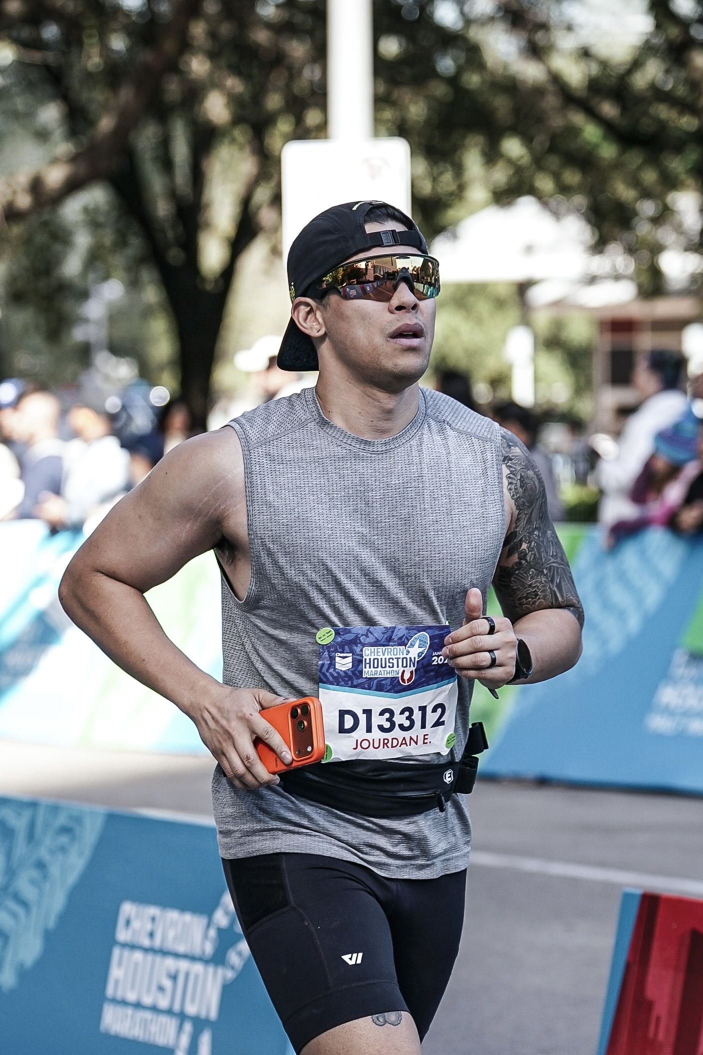 Founder running the Houston Marathon