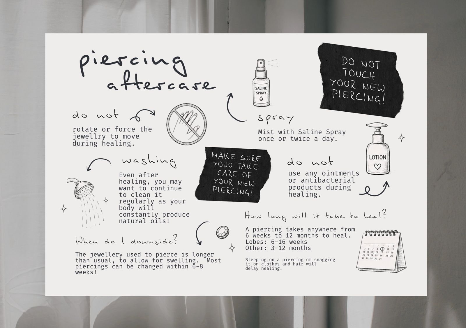 Ink Zú Piercing Aftercare Guide — Cleaning, Healing and Care Instructions