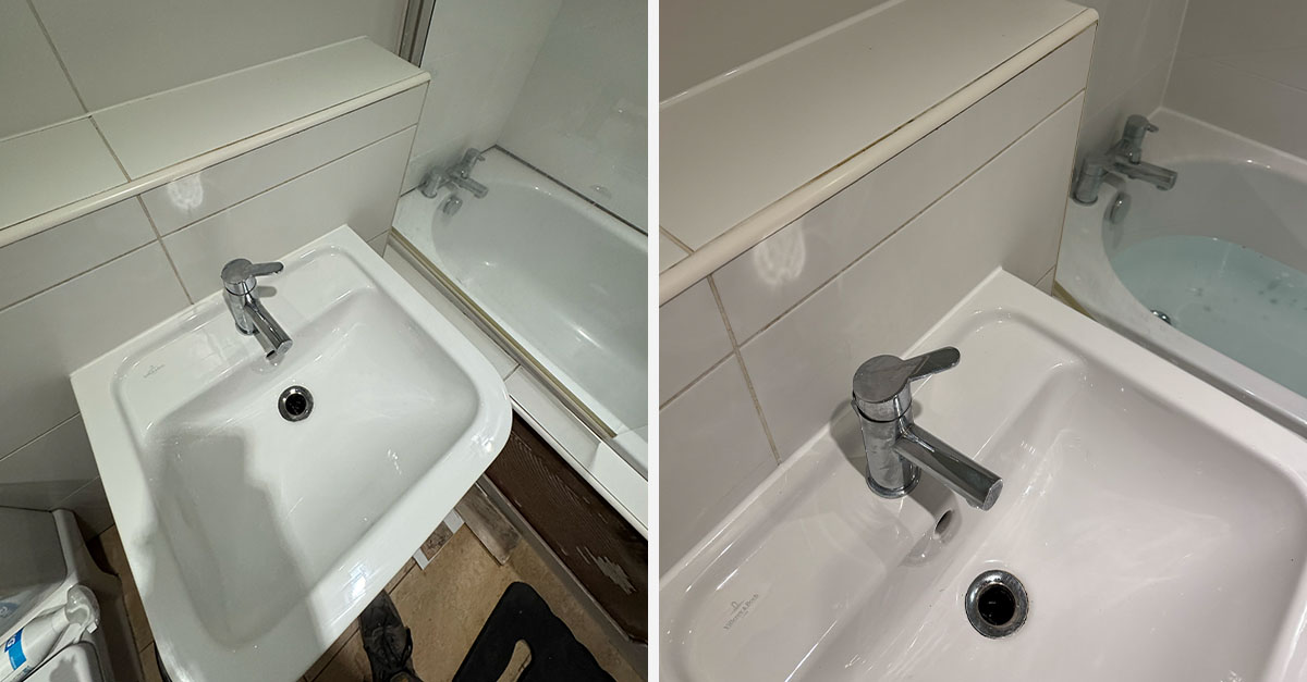 Bath and shower before and after refresh