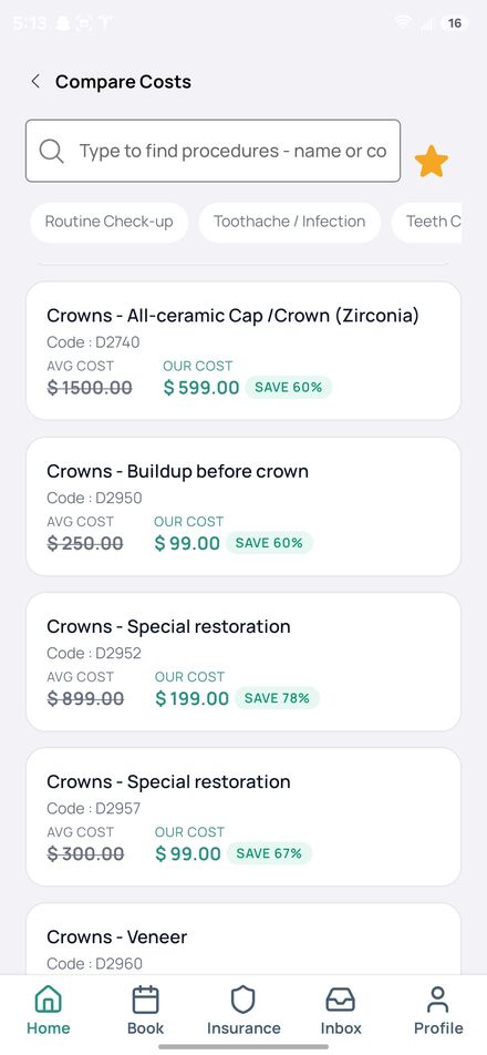 App comparing transparent procedure prices