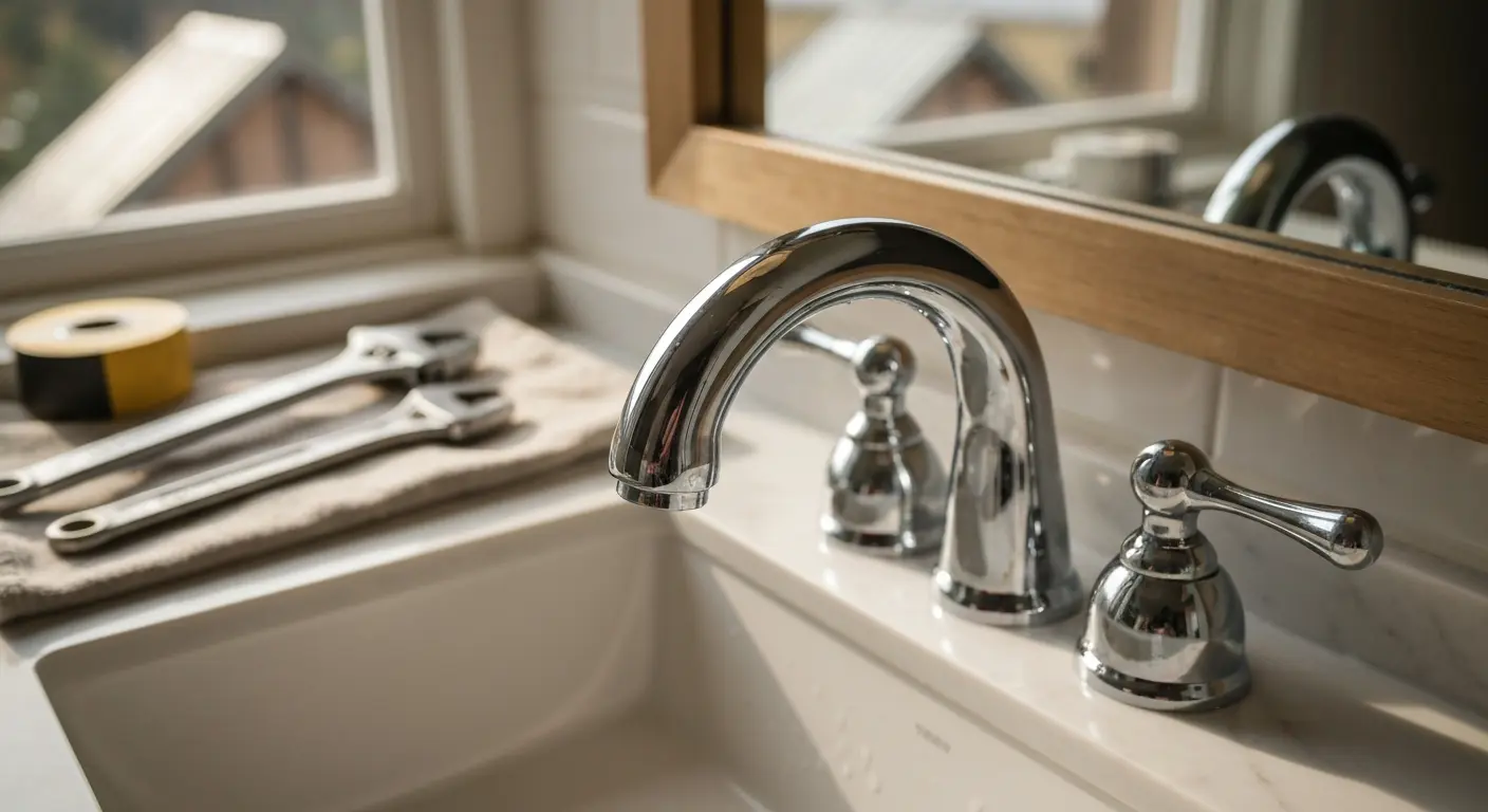 Bathroom faucet installation