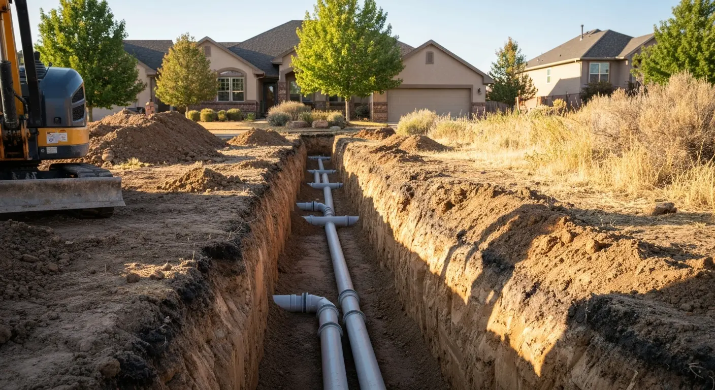 Sewer line installation project