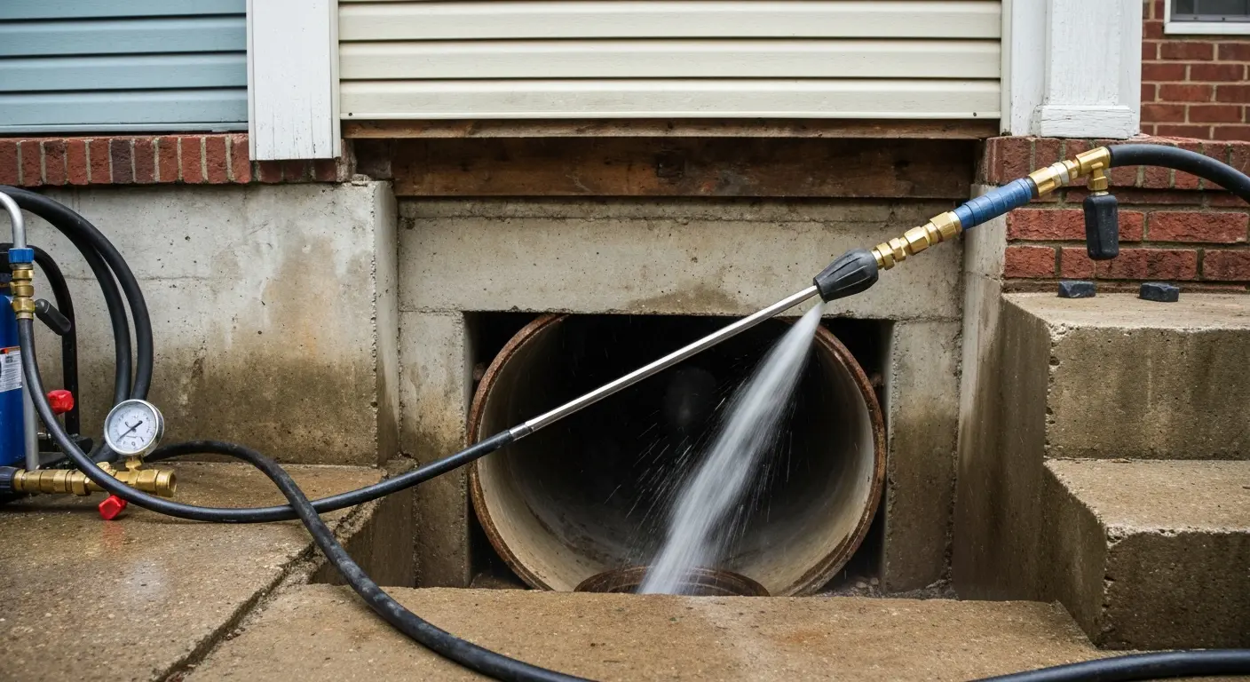 Hydro-jetting drain cleaning process