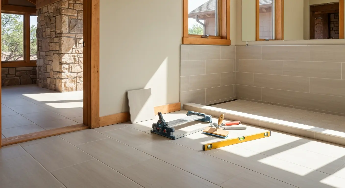 Bathroom tile installation
