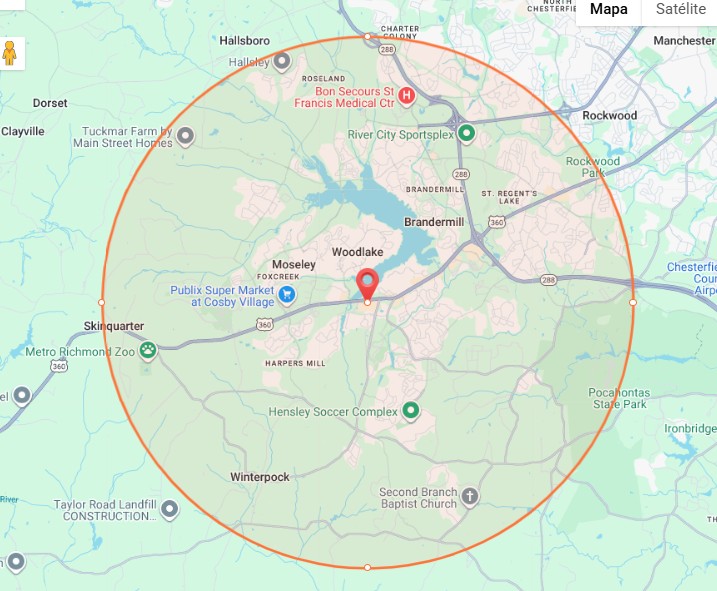 Delivery area map