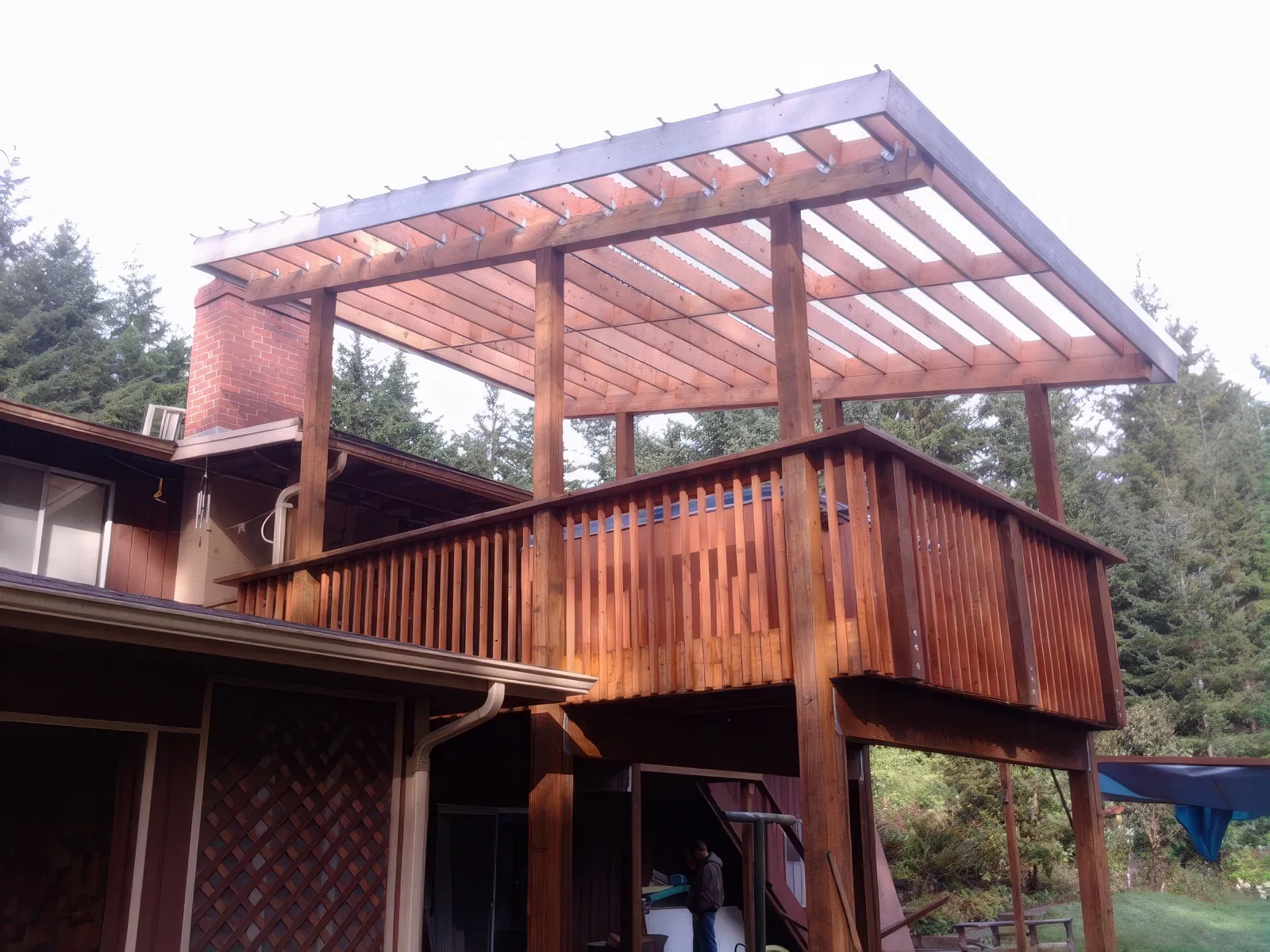 Landscaping professional working on a residential project