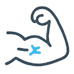 Torn muscle physiotherapy icon