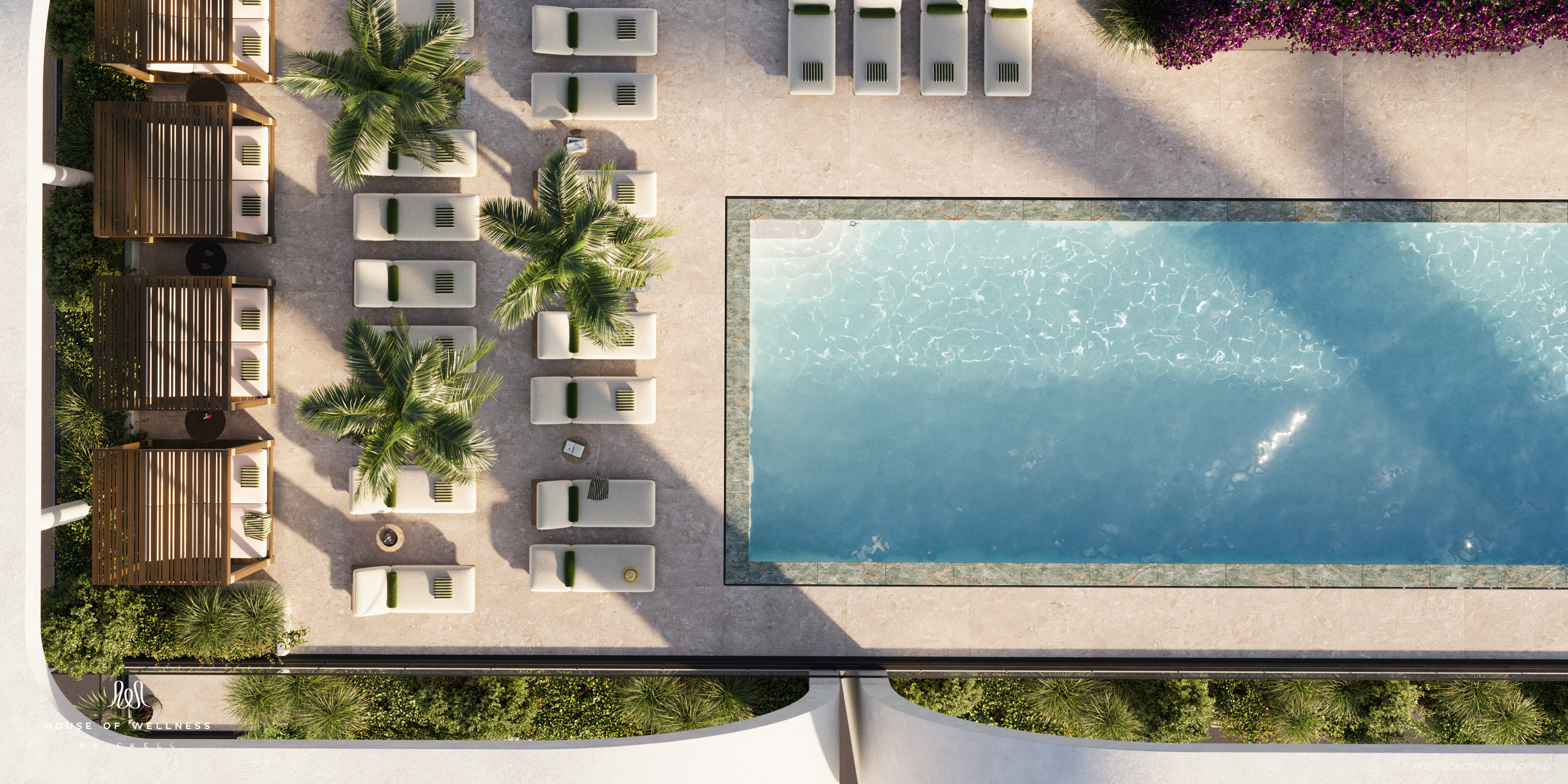 Representación conceptual de la piscina rooftop