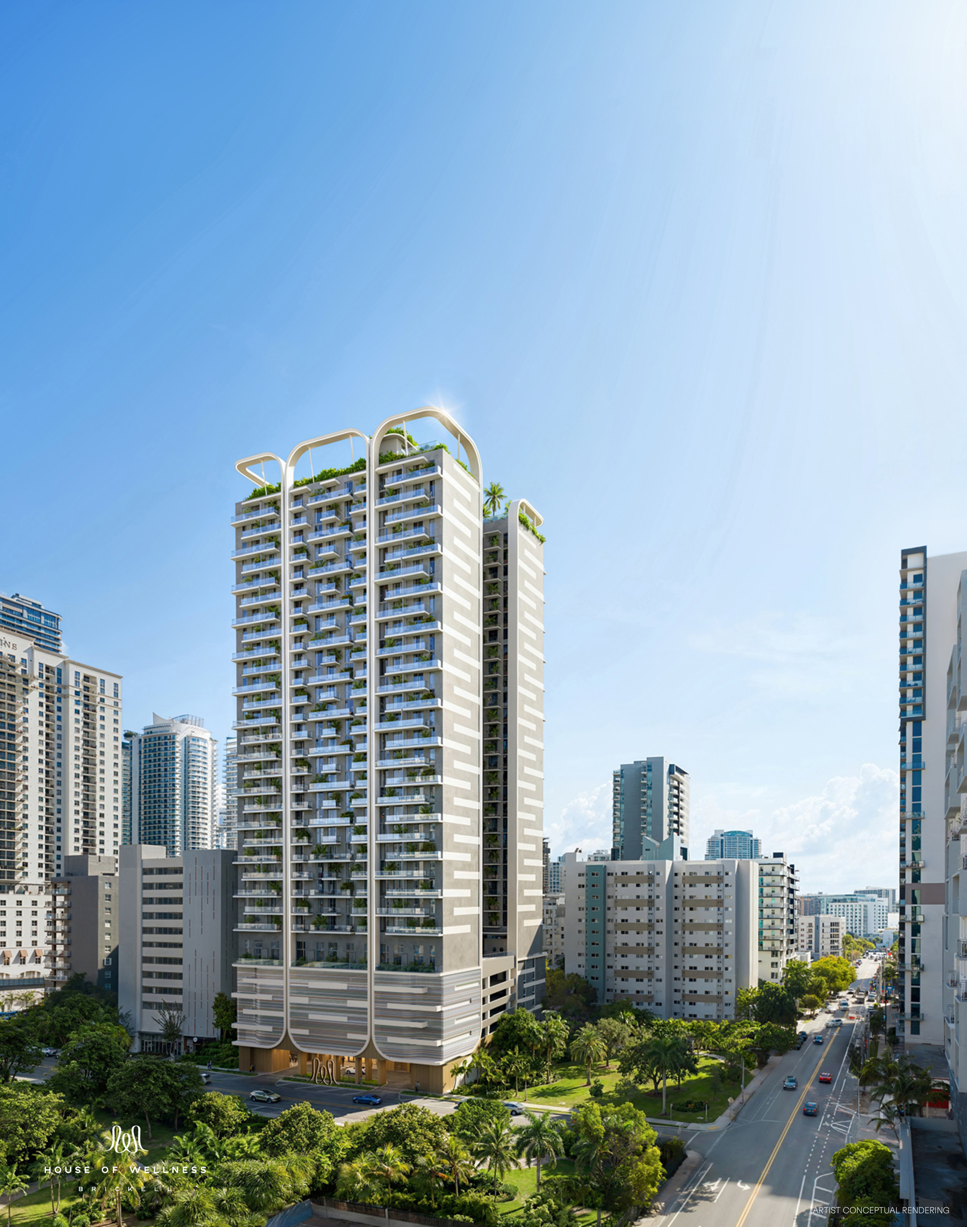 Representación conceptual exterior de House of Wellness Brickell