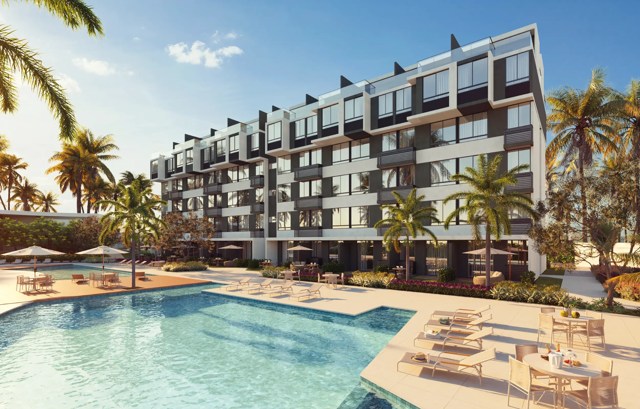Empreendimento de luxo com piscina e paisagismo em Alagoas
