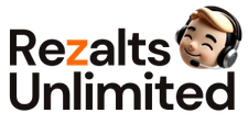 Rezalts Unlimited logo featuring a smiling cartoon character, representing AI-driven employee management and customer review solutions for local businesses.