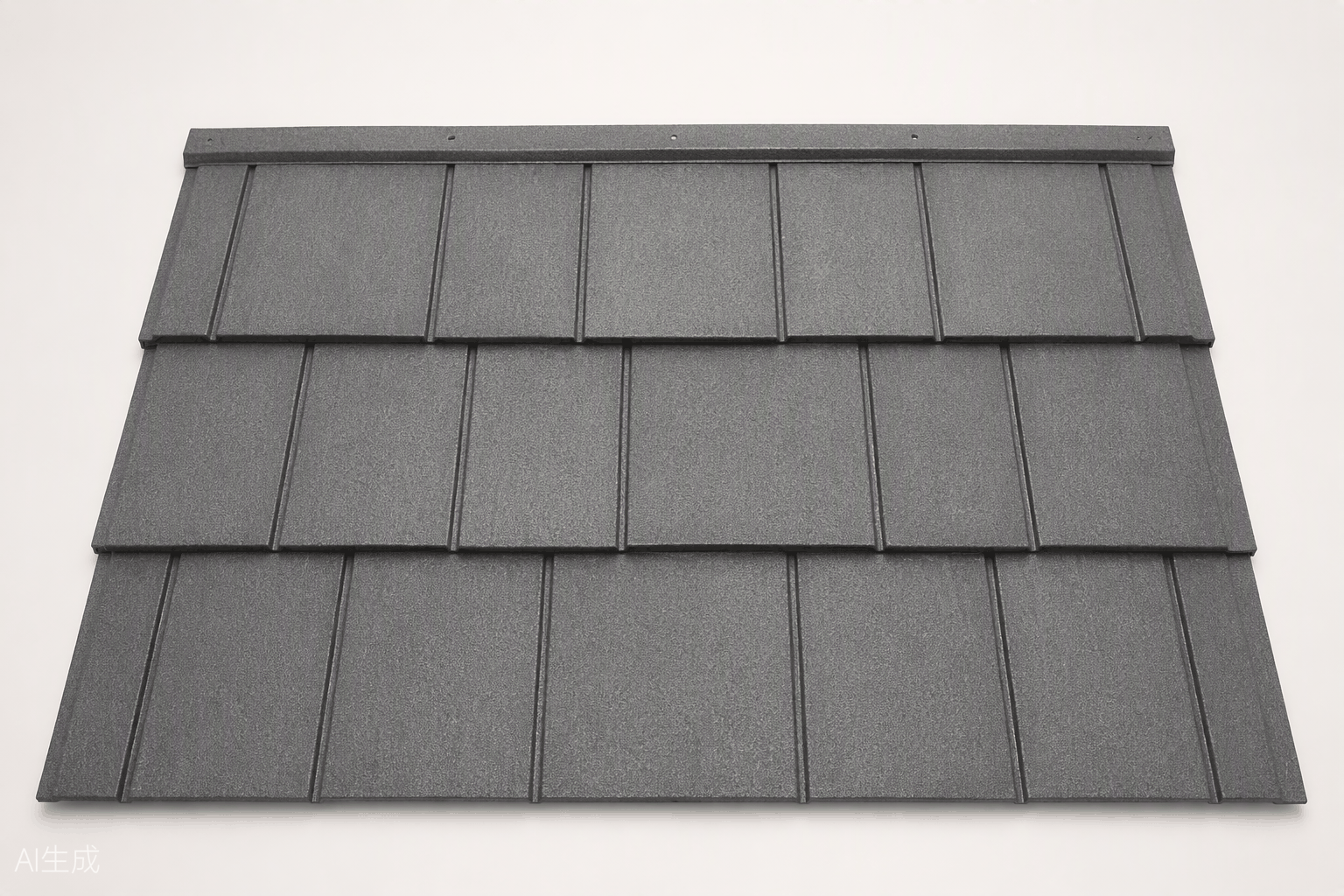 Enviro-Steel shingle roof with stone-grey metal shakes